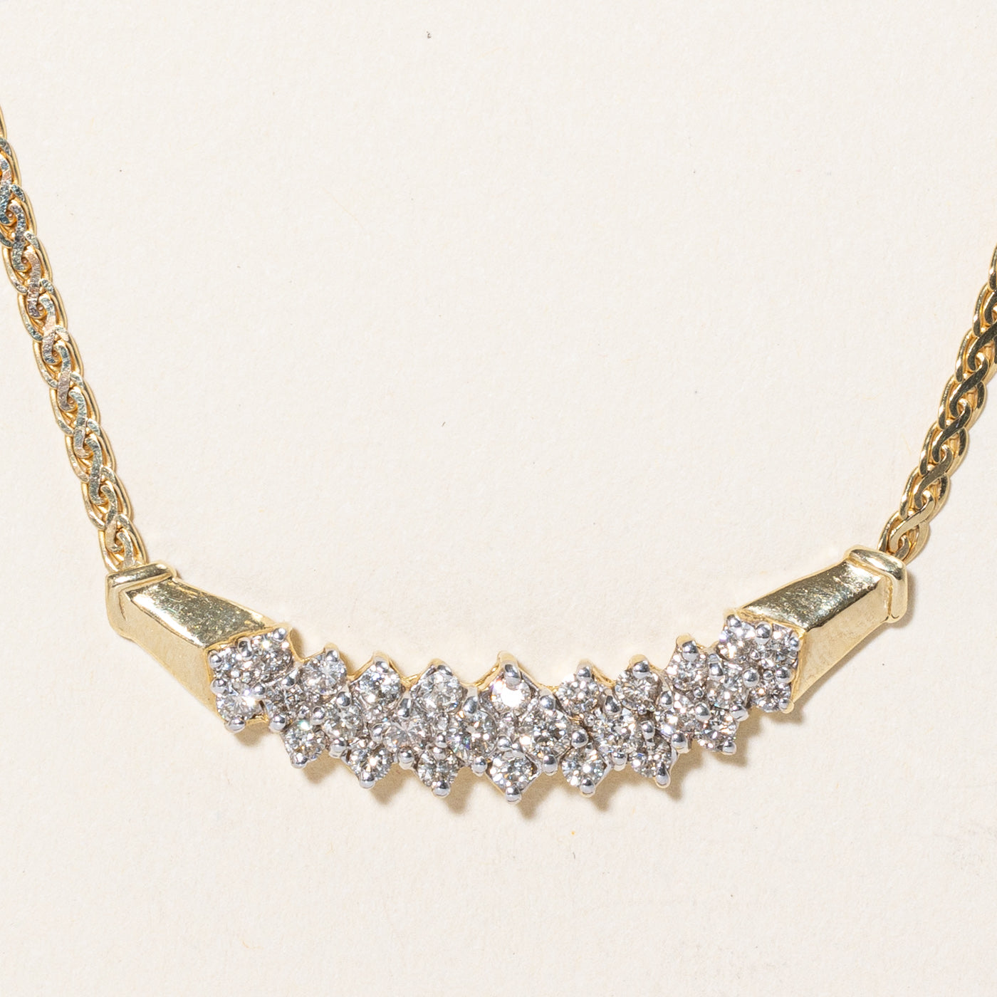 Diamond Scoop Pendant Necklace | 0.96ctw | 17" |