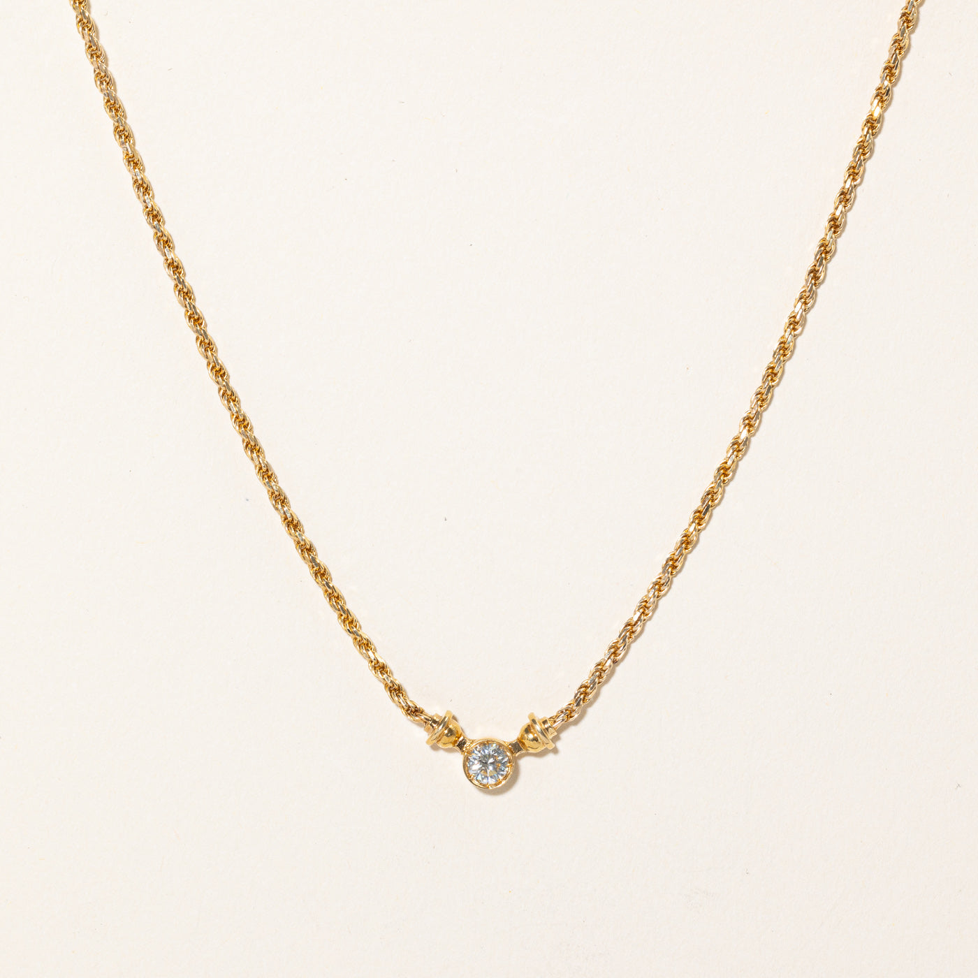 Bezel Set Diamond Pendant Necklace | 0.30ct | 15" |