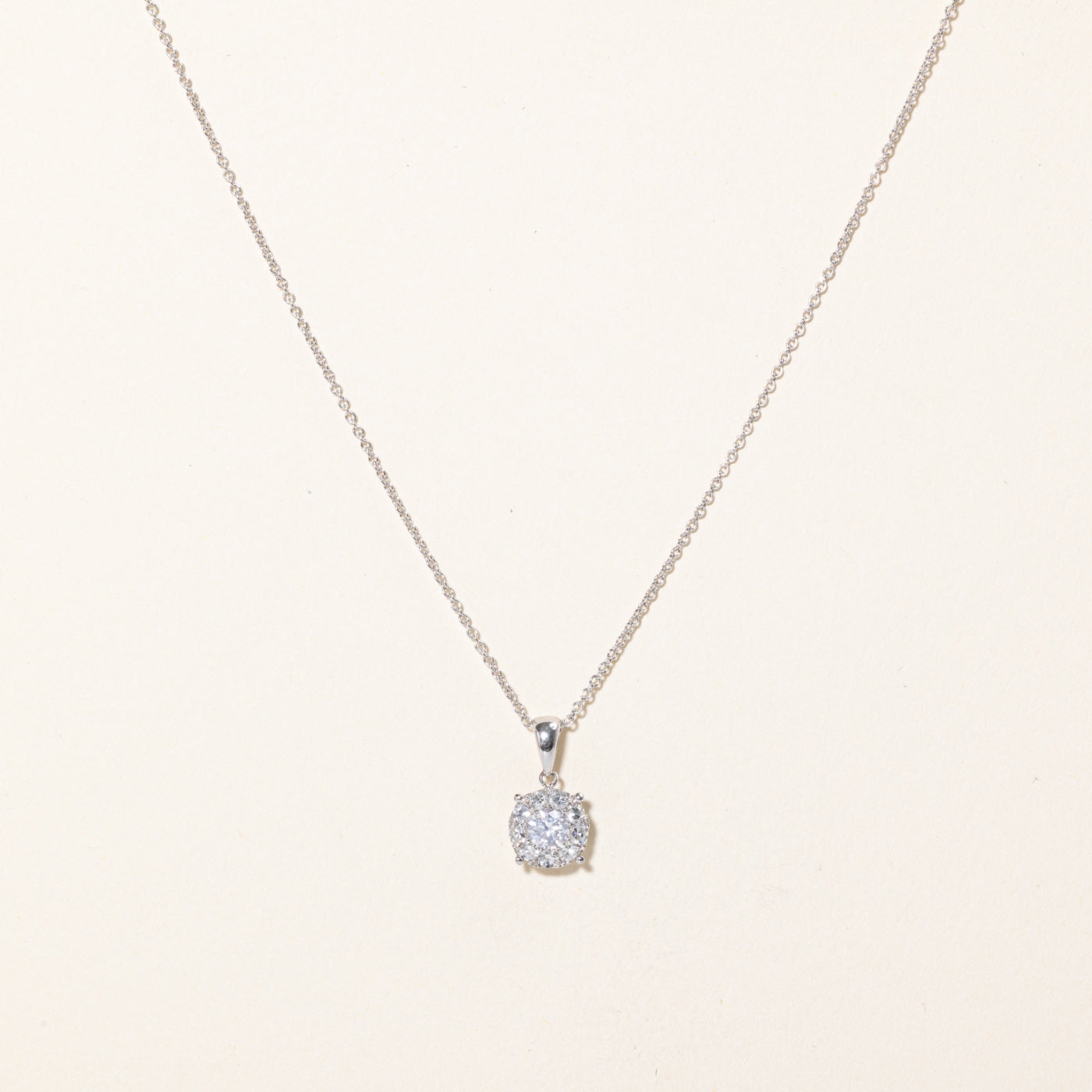 Diamond Cluster Pendant Necklace | 0.50ctw | 18" |