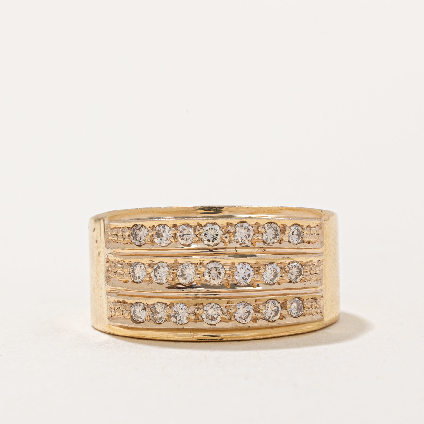 Triple Row Diamond Cocktail Ring | 0.25ctw | SZ 6 |
