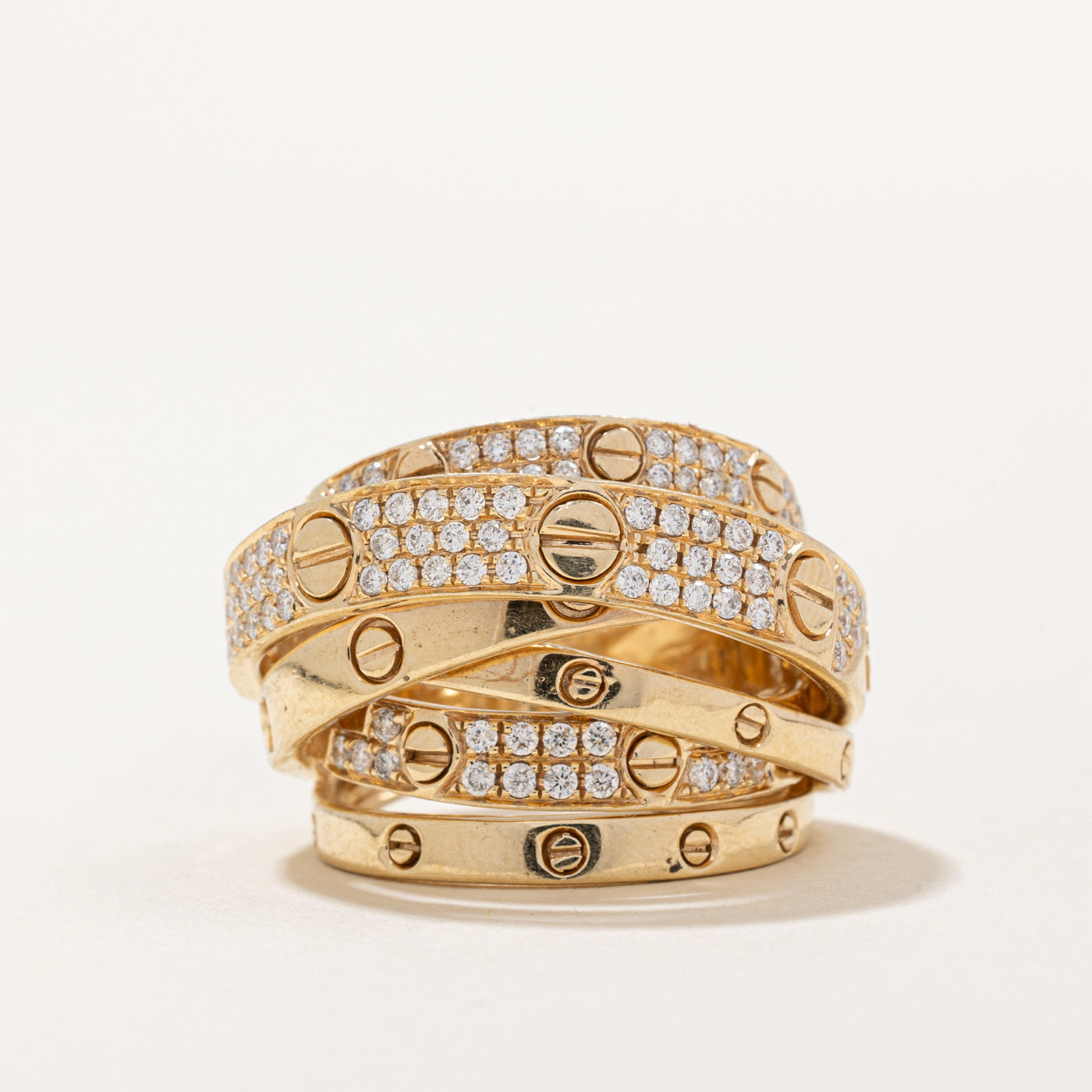 Bague sertie de diamants superposés | 0,50 ct | Taille 7,5 |