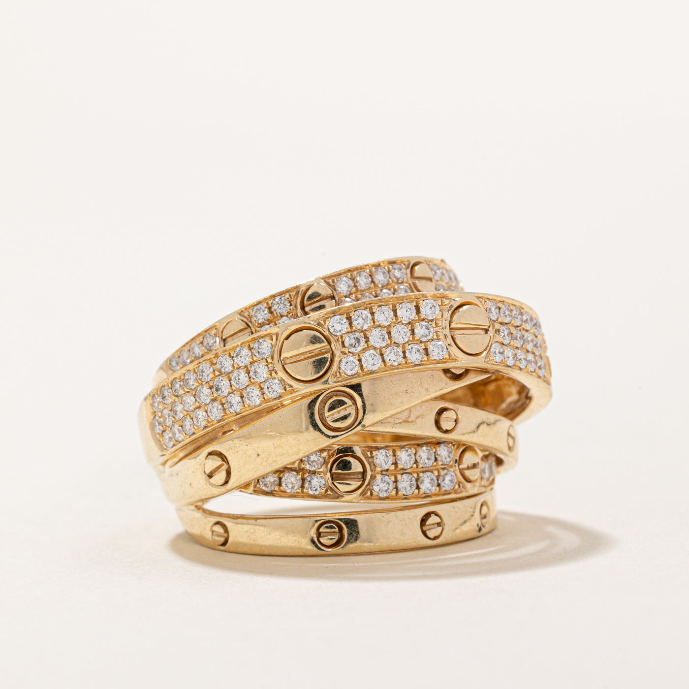 Bague sertie de diamants superposés | 0,50 ct | Taille 7,5 |
