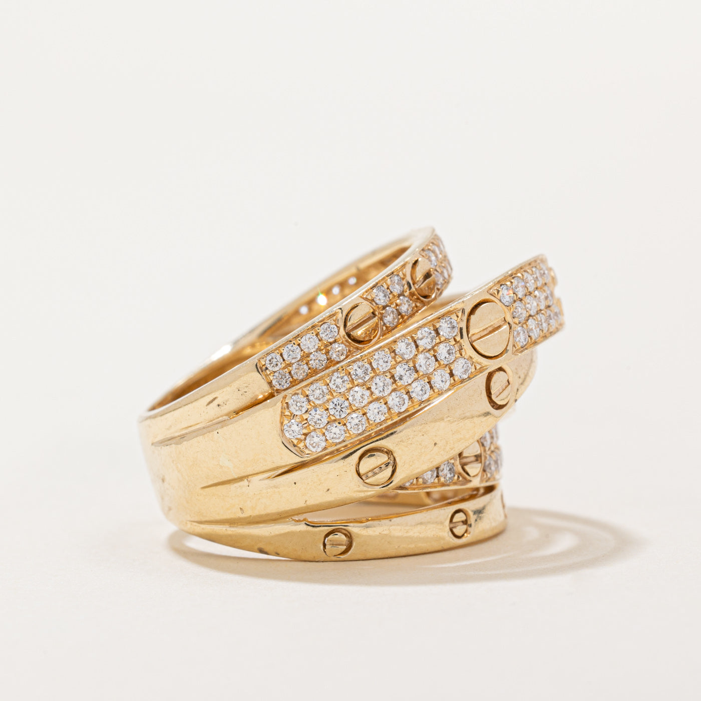 Bague sertie de diamants superposés | 0,50 ct | Taille 7,5 |