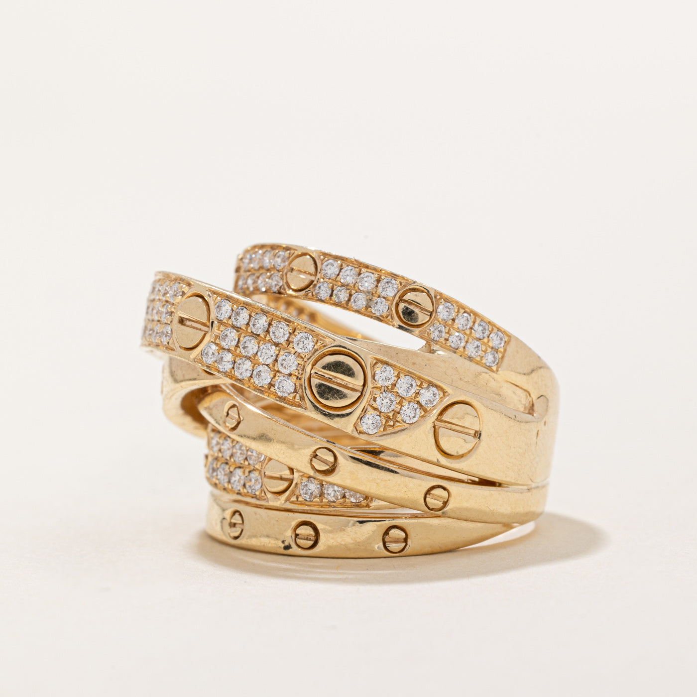 Bague sertie de diamants superposés | 0,50 ct | Taille 7,5 |