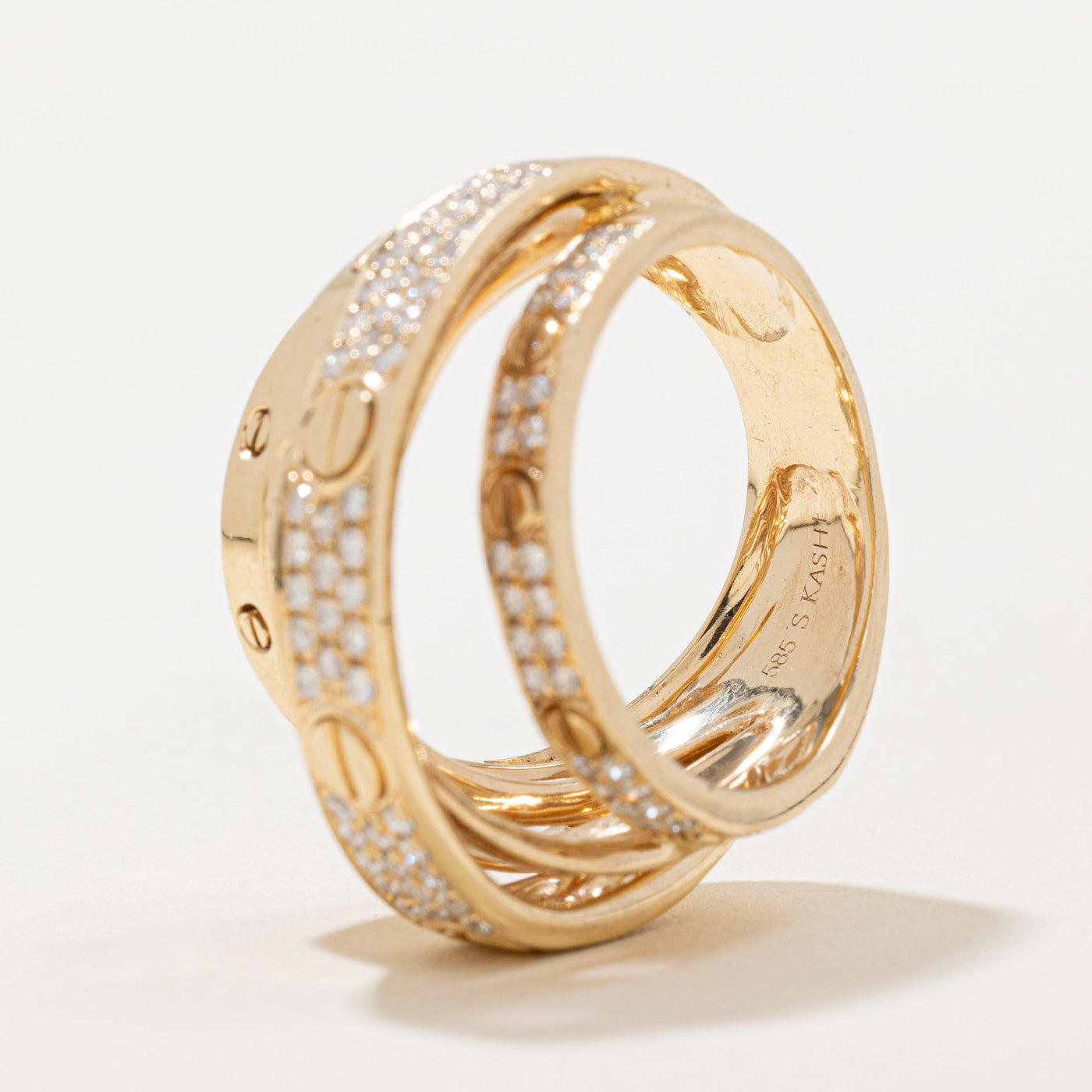 Bague sertie de diamants superposés | 0,50 ct | Taille 7,5 |