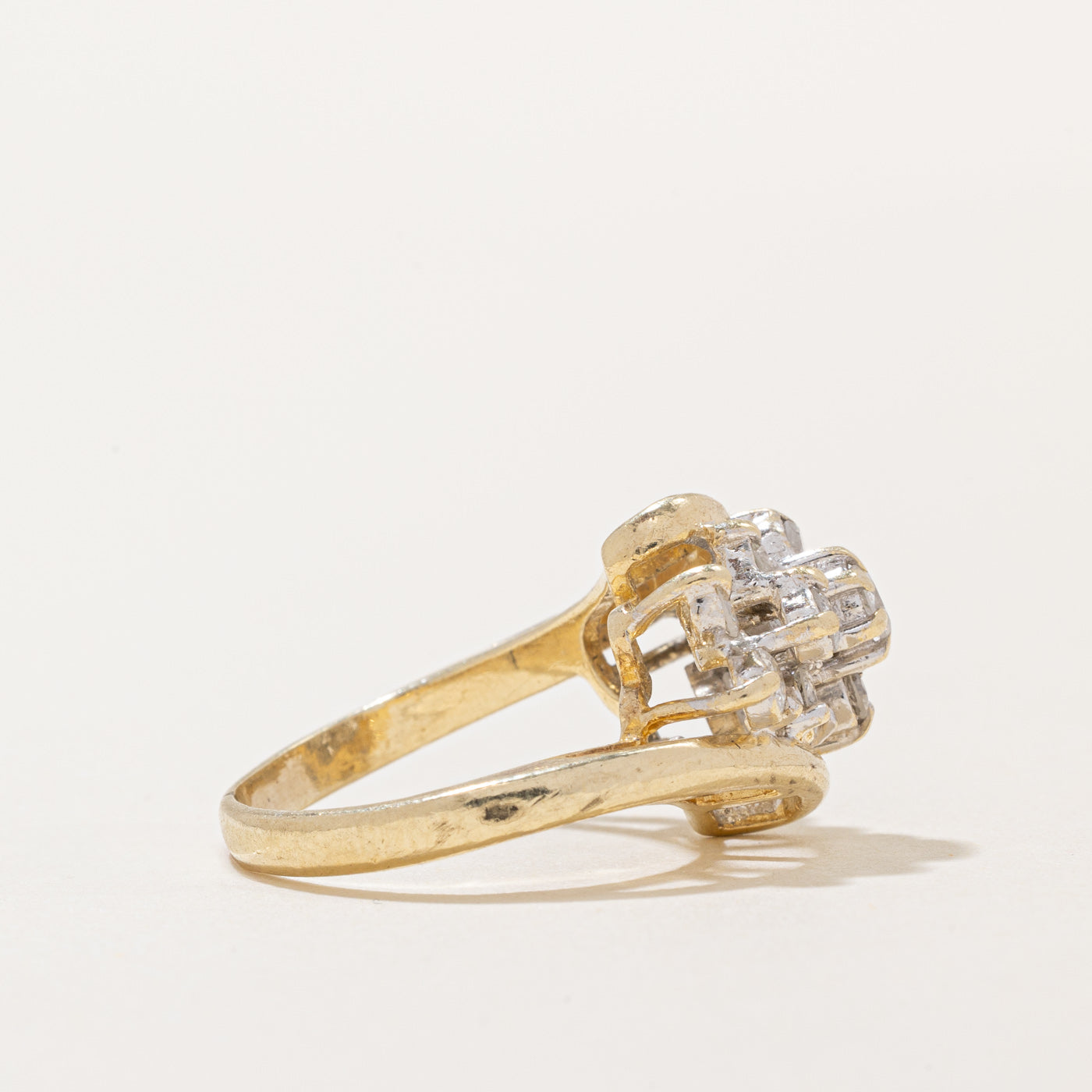 Diamond Cluster Bypass Ring | 0.70ctw | SZ 5.25 |