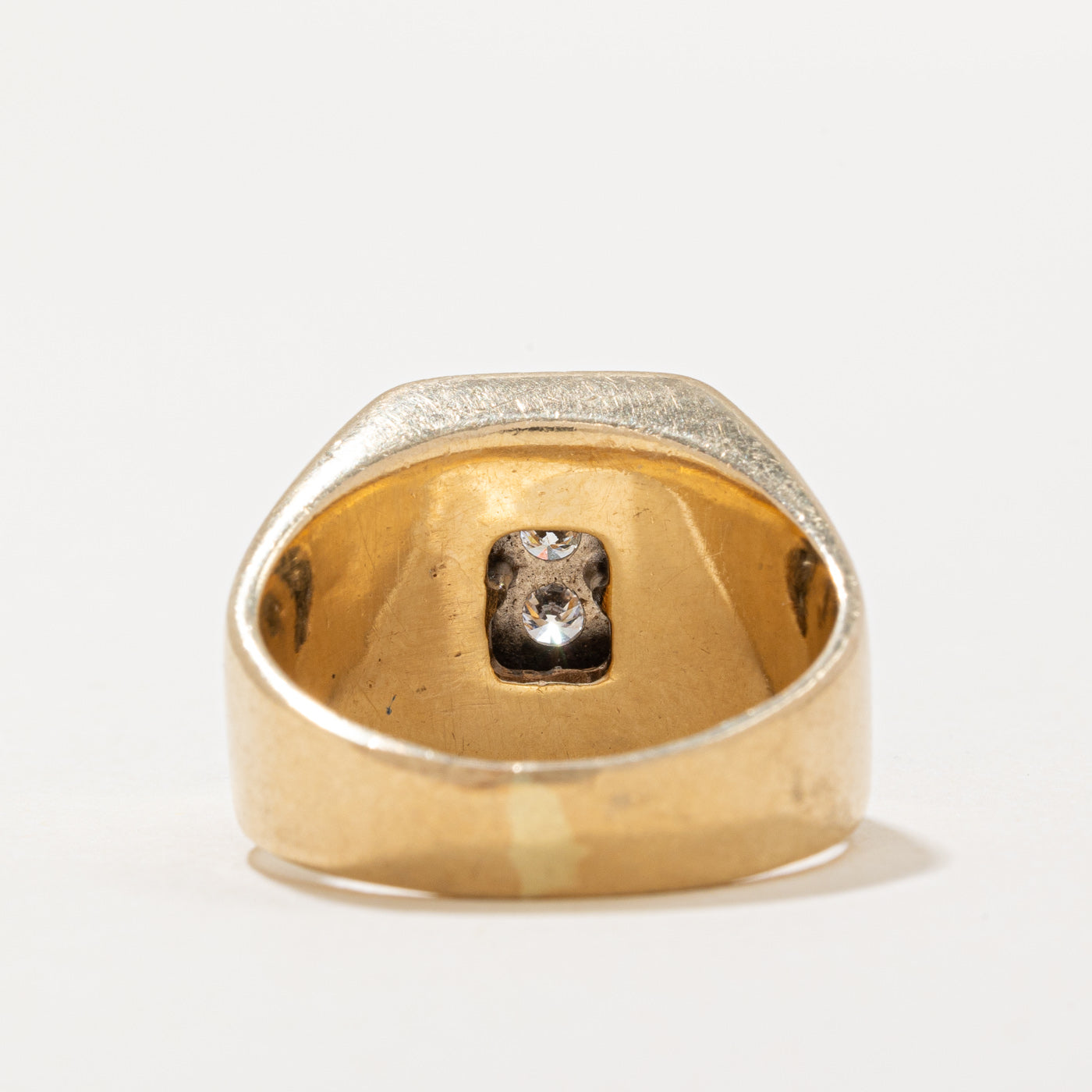 Pave Set Diamond Grid Signet Ring | 0.60ctw | SZ 8.5 |