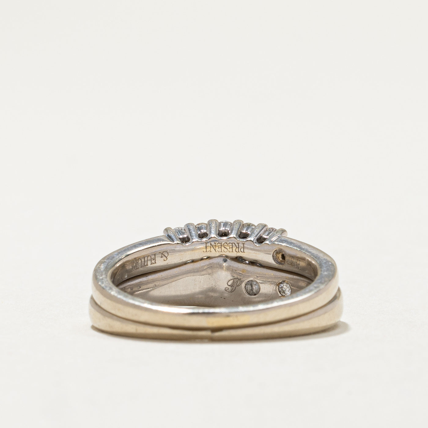 Princess Cut Diamond Wedding Ring Set | 0.35ct, 0.33ctw | SZ 5 |