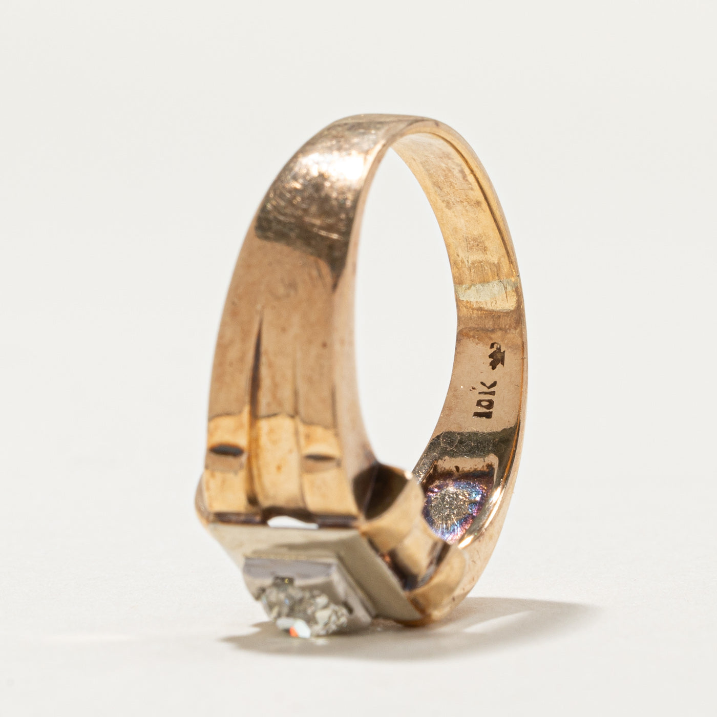 Old European Cut Diamond Textured Ring | 0.40ct | SZ 10.5 |
