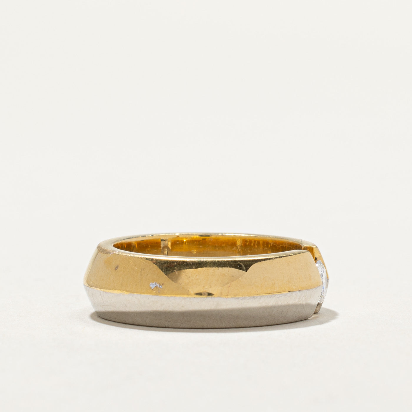 Two Tone Tension Set Diamond Band | 0.20ct | SZ 6.25 |