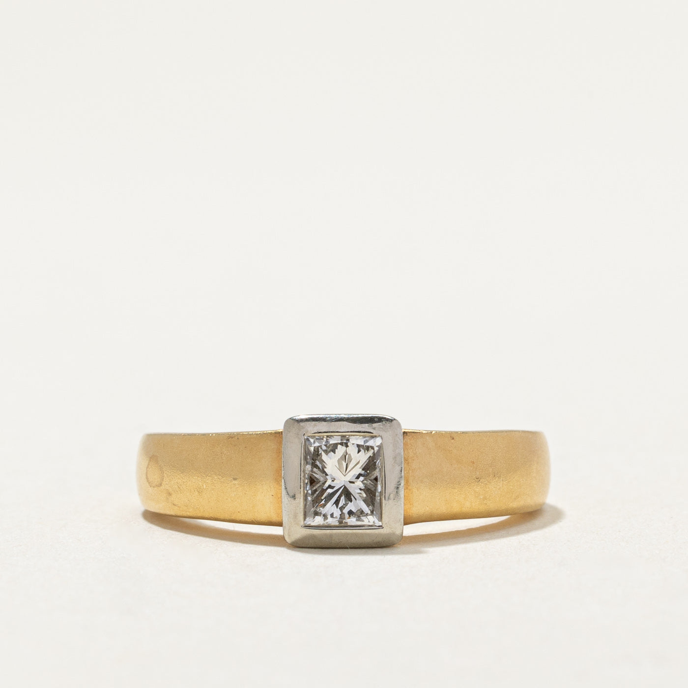 Bezel Set Princess Cut Diamond Ring| 0.35ct | SZ 5.25 |