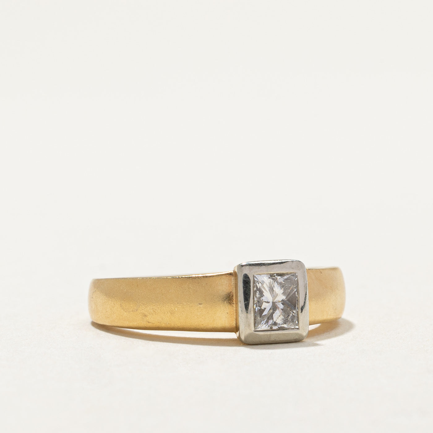 Bezel Set Princess Cut Diamond Ring| 0.35ct | SZ 5.25 |