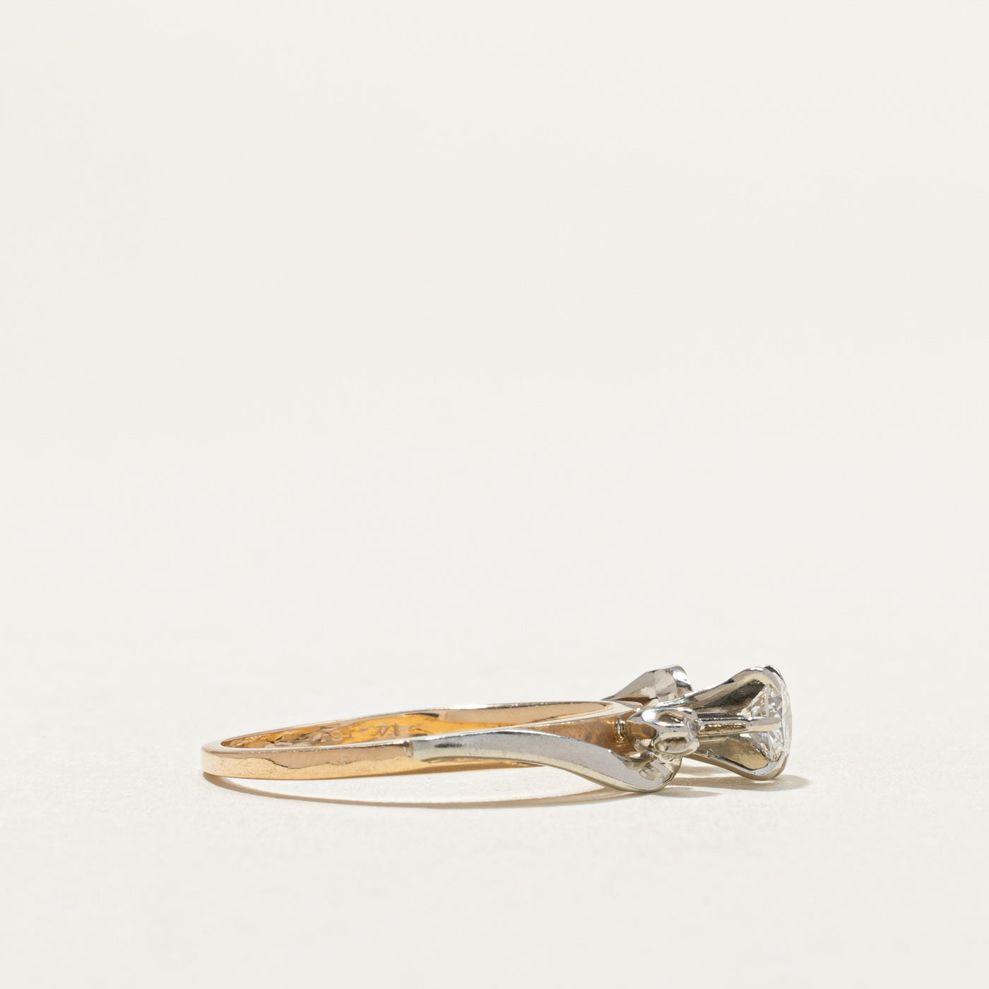 Two Toned Diamond Bypass Ring | 0.26ct, 0.01ctw | SZ 6.5 |