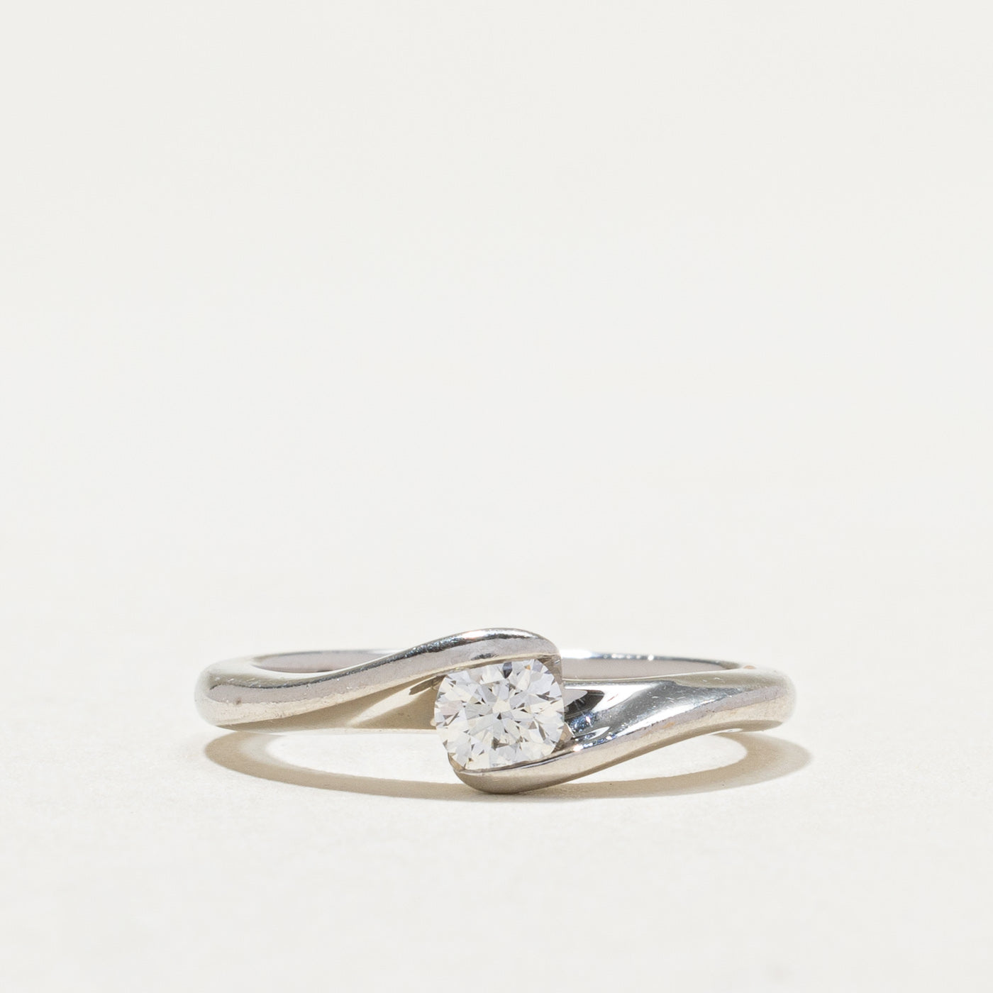 Platinum Diamond Bypass Ring | 0.27ct | SZ 5.25 |