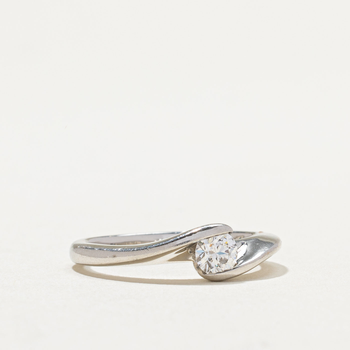 Platinum Diamond Bypass Ring | 0.27ct | SZ 5.25 |