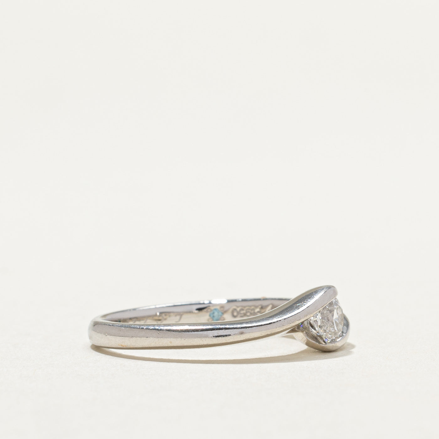 Platinum Diamond Bypass Ring | 0.27ct | SZ 5.25 |