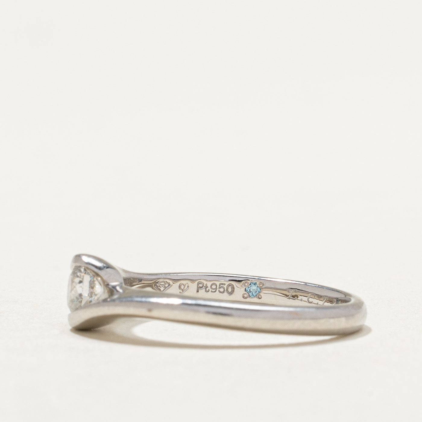 Platinum Diamond Bypass Ring | 0.27ct | SZ 5.25 |