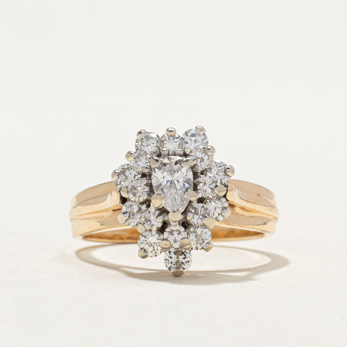 Pear Cut Diamond Cluster Ring | 0.30ct, 0.78ctw | SZ 6 |