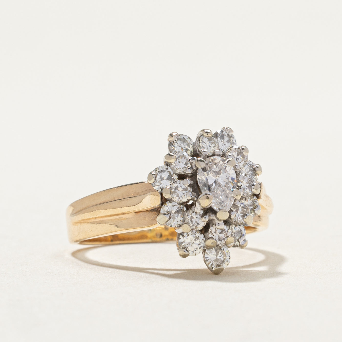 Pear Cut Diamond Cluster Ring | 0.30ct, 0.78ctw | SZ 6 |