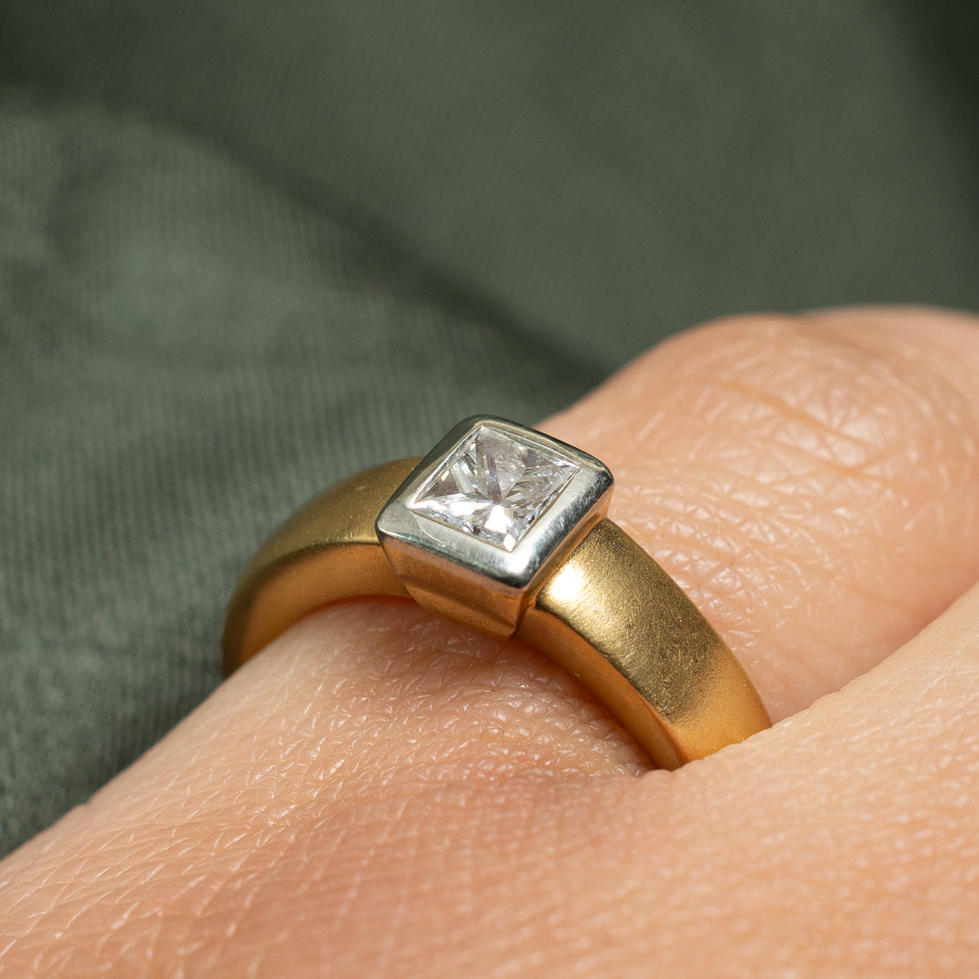 Bezel Set Princess Cut Diamond Ring| 0.35ct | SZ 5.25 |