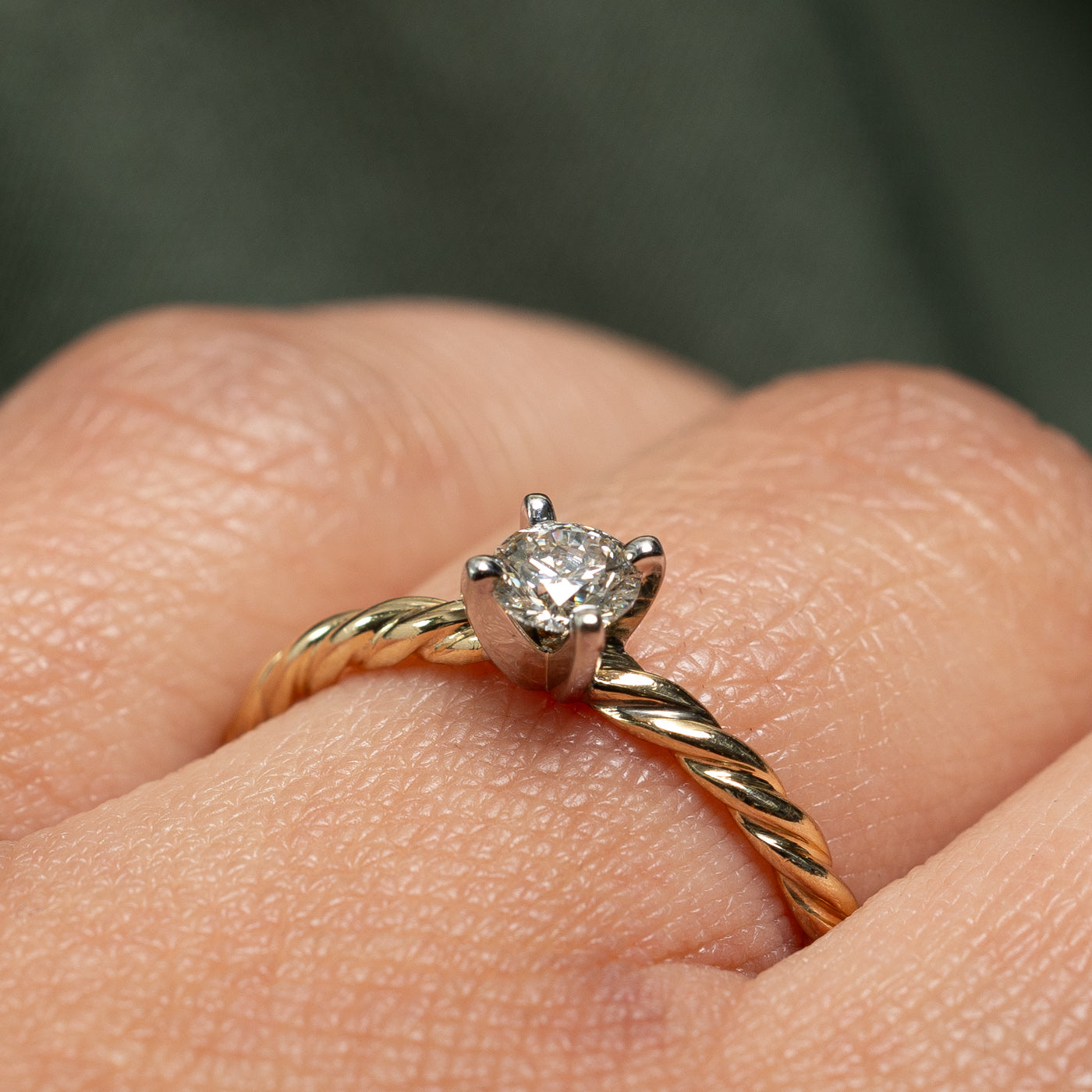 Bague en corde sertie de diamants | 0,30 ct | Taille 7,25 |