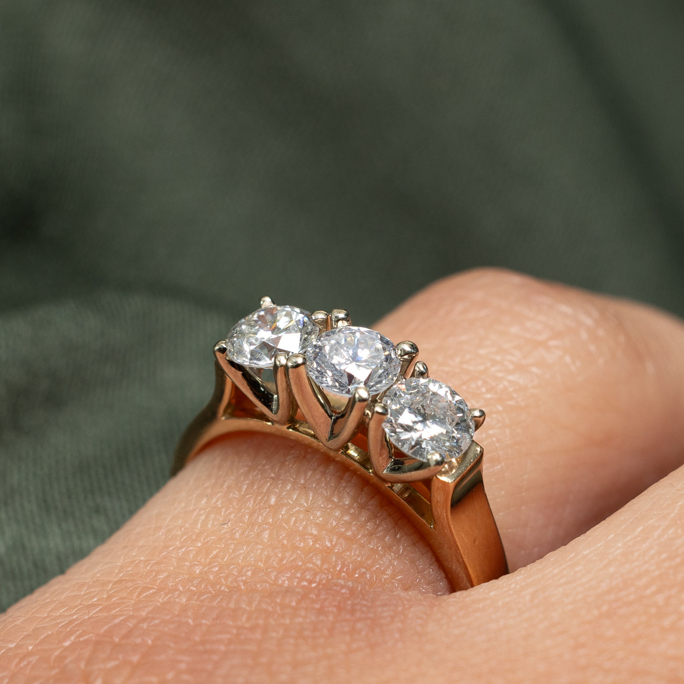 Three Stone Diamond Ring | 0.37ct, 0.72ctw | SZ 6 |