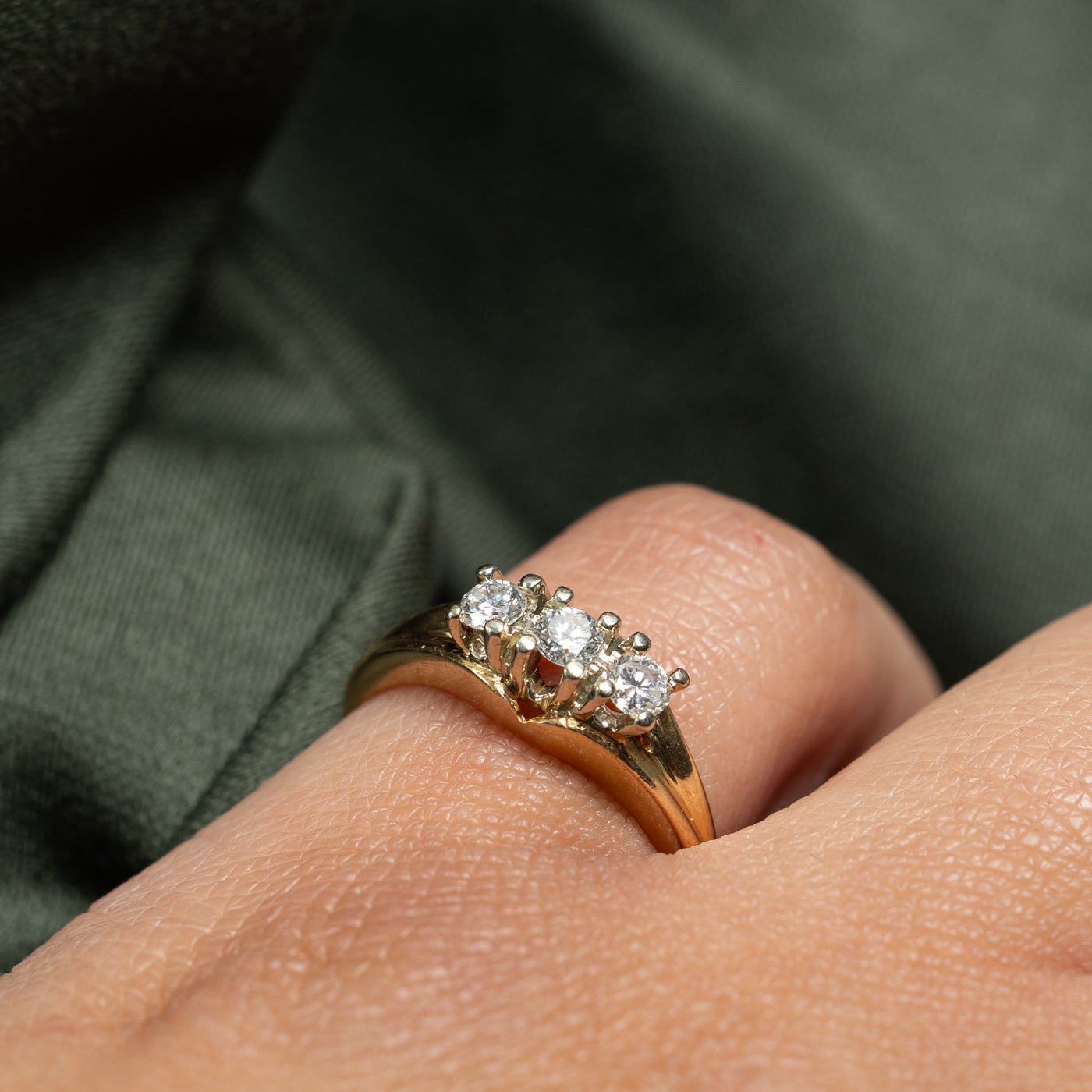 Three Stone Diamond Tapered Ring | 0.30ctw | SZ 5.5 |