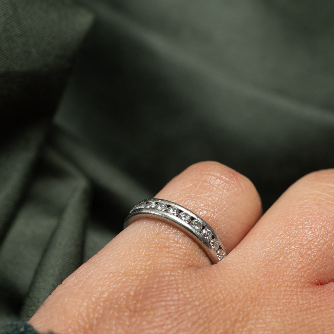 Platinum Semi Eternity Diamond Ring | 0.39ctw | SZ 5.25 |