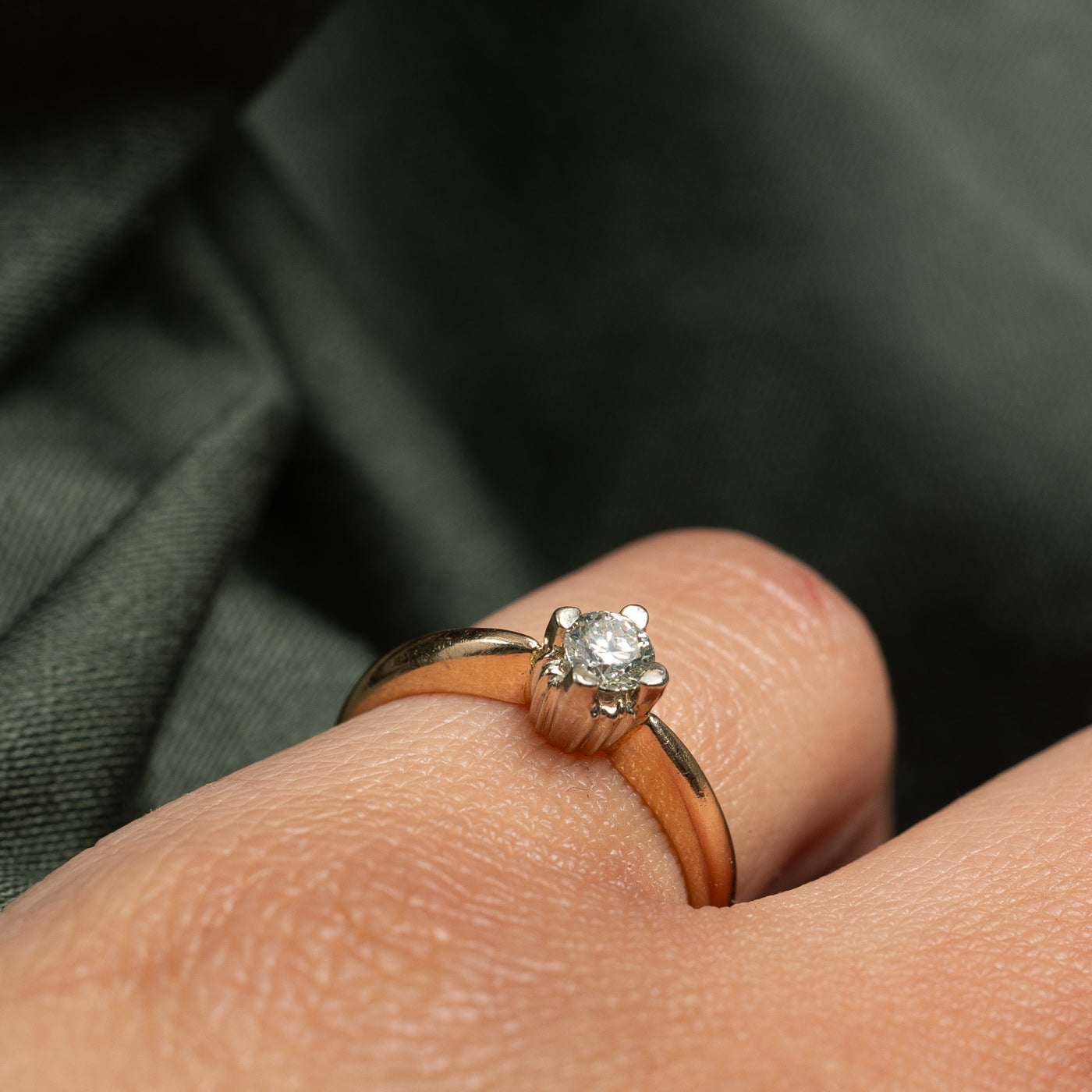 Solitaire Diamond Reverse Tapered Ring | 0.22ct | SZ 5.25 |