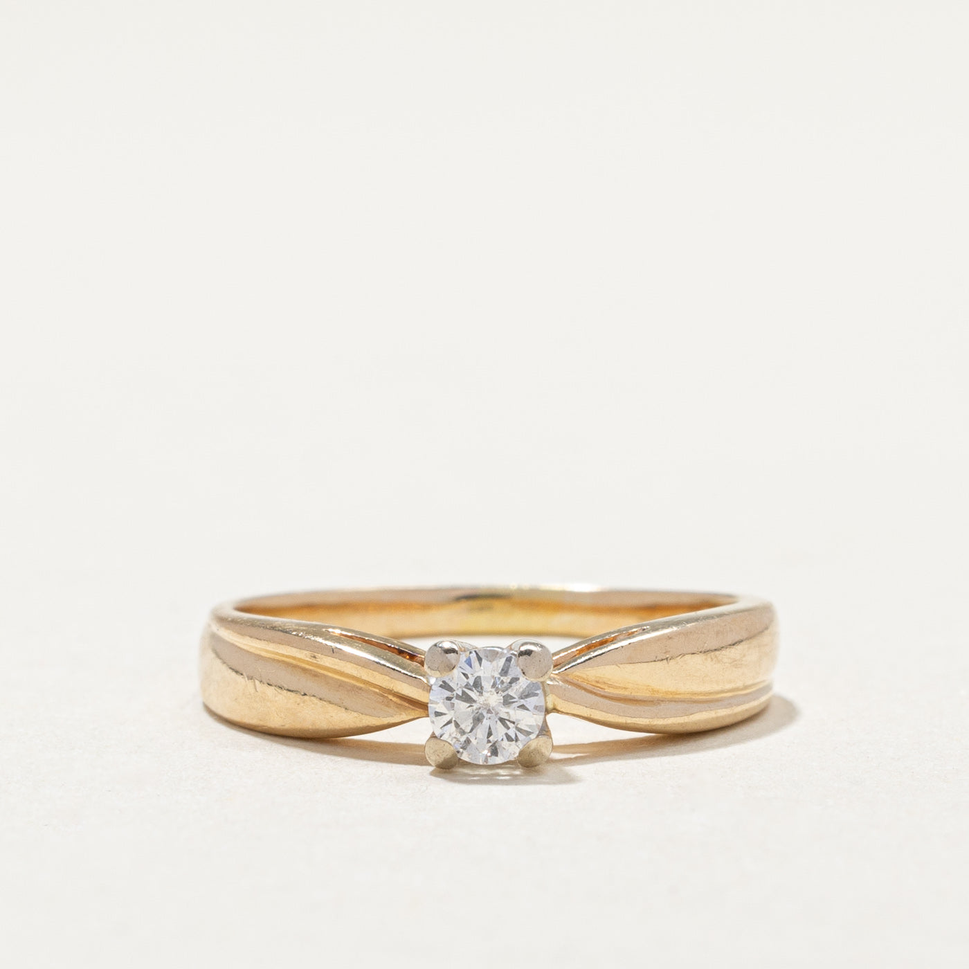 Solitaire Diamond Reverse Tapered Ring | 0.15ct | SZ 4.75 |