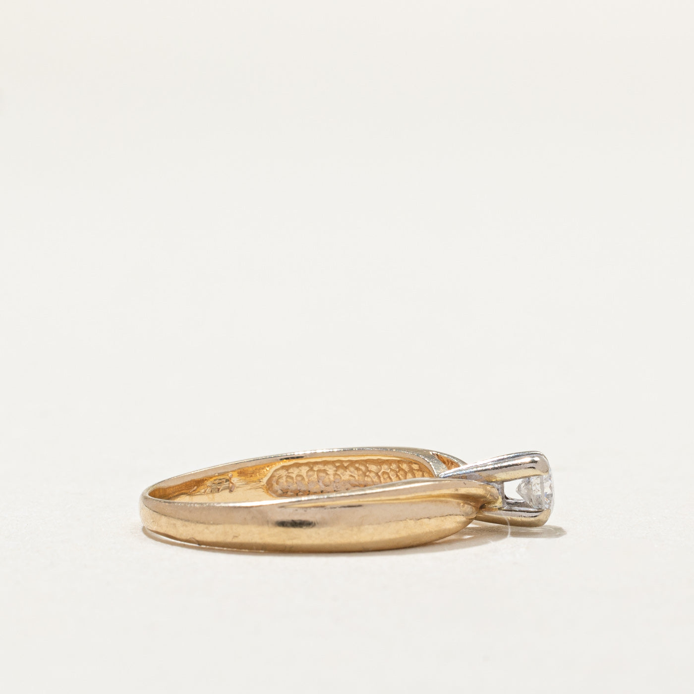 Solitaire Diamond Reverse Tapered Ring | 0.15ct | SZ 4.75 |