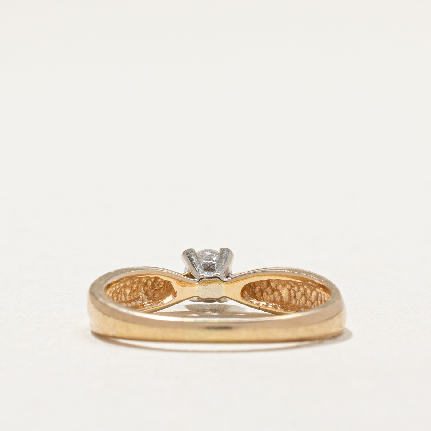 Solitaire Diamond Reverse Tapered Ring | 0.15ct | SZ 4.75 |