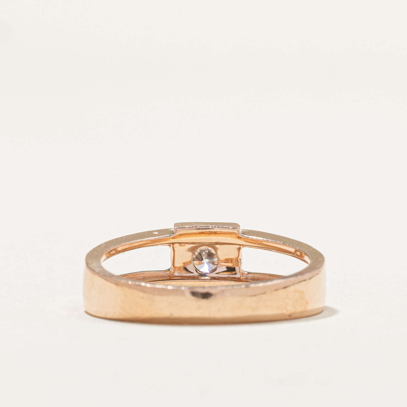 Two Tone Gold Diamond Open Shank Ring | 0.40ct | SZ 10 |