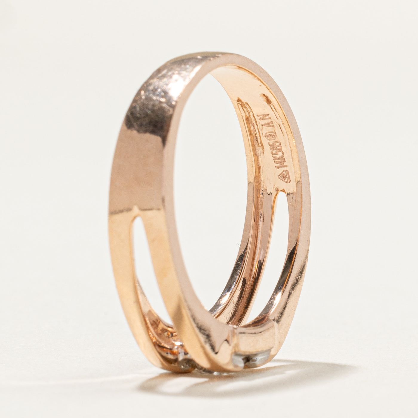 Two Tone Gold Diamond Open Shank Ring | 0.40ct | SZ 10 |