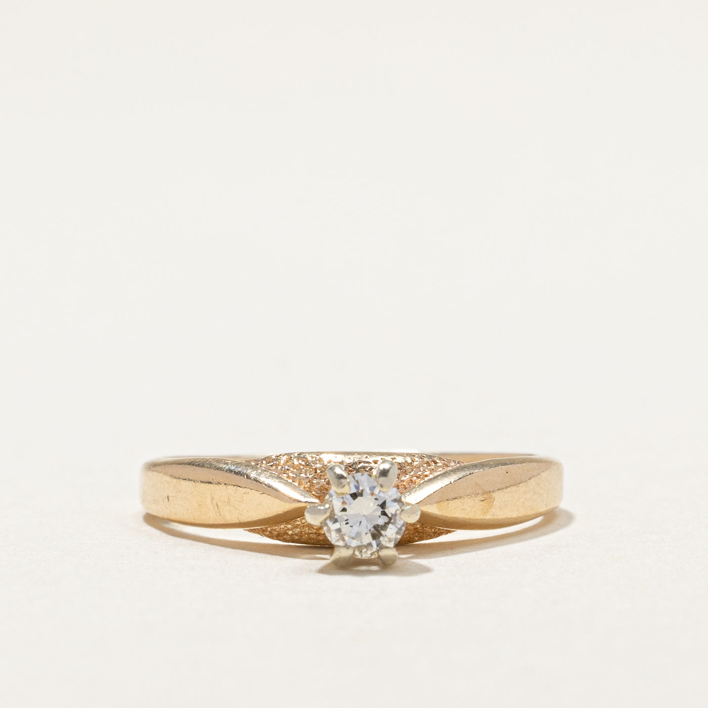 Solitaire Diamond Reverse Tapered Ring | 0.17ct | SZ 6 |