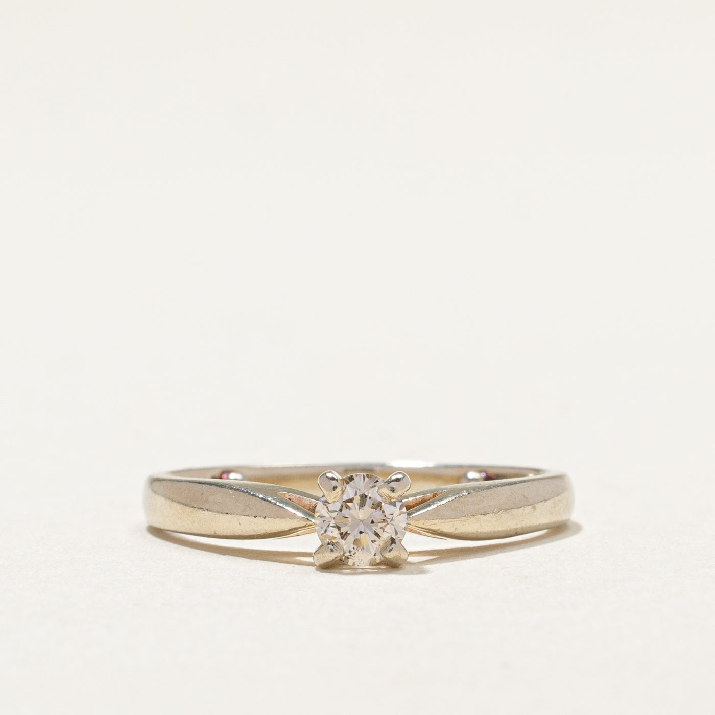 14k Solitaire Diamond Reverse Tapered Ring | 0.21ct | SZ 4.25 |