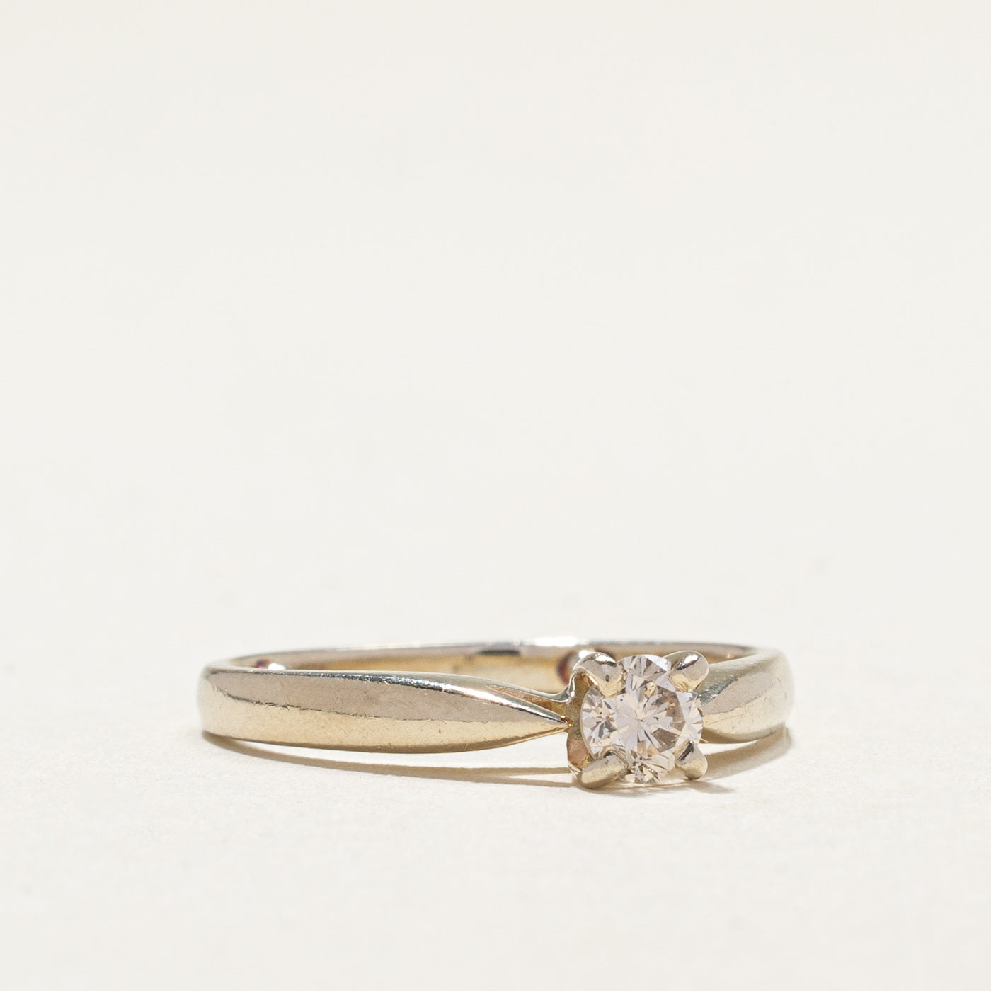 14k Solitaire Diamond Reverse Tapered Ring | 0.21ct | SZ 4.25 |