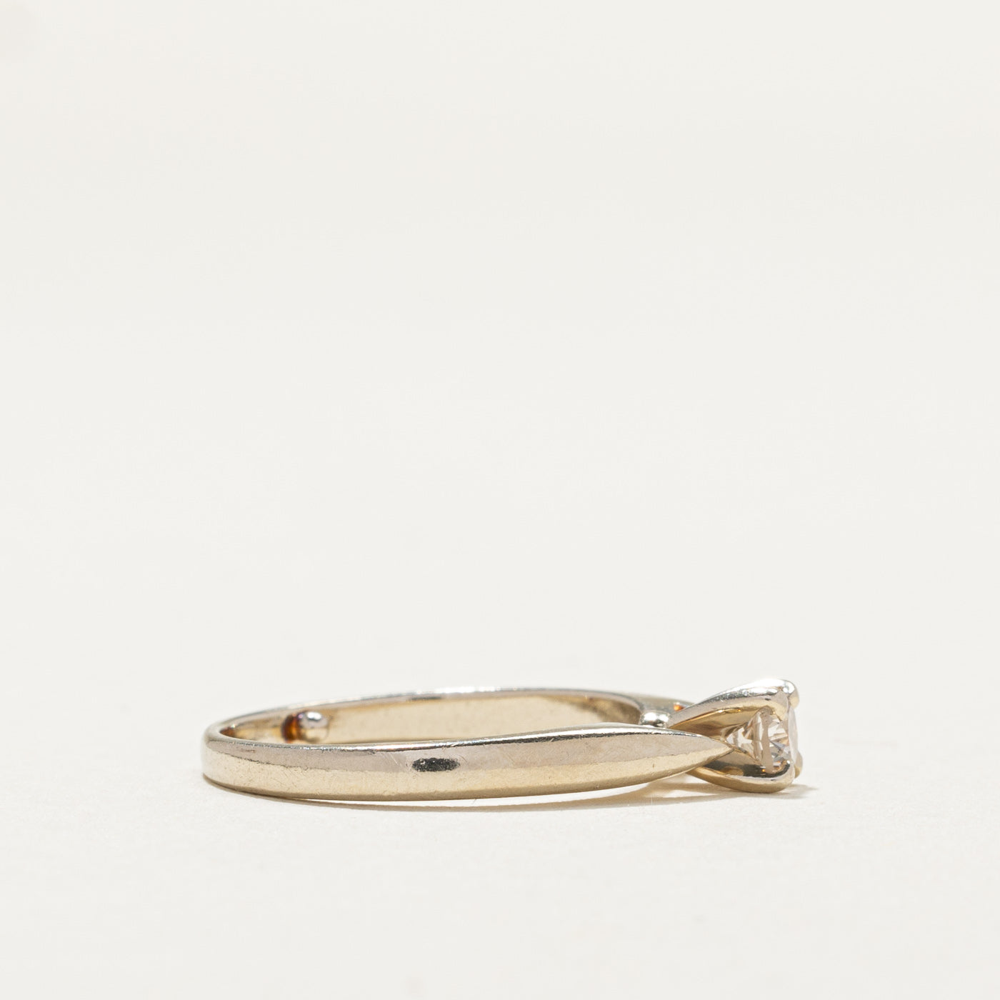 14k Solitaire Diamond Reverse Tapered Ring | 0.21ct | SZ 4.25 |