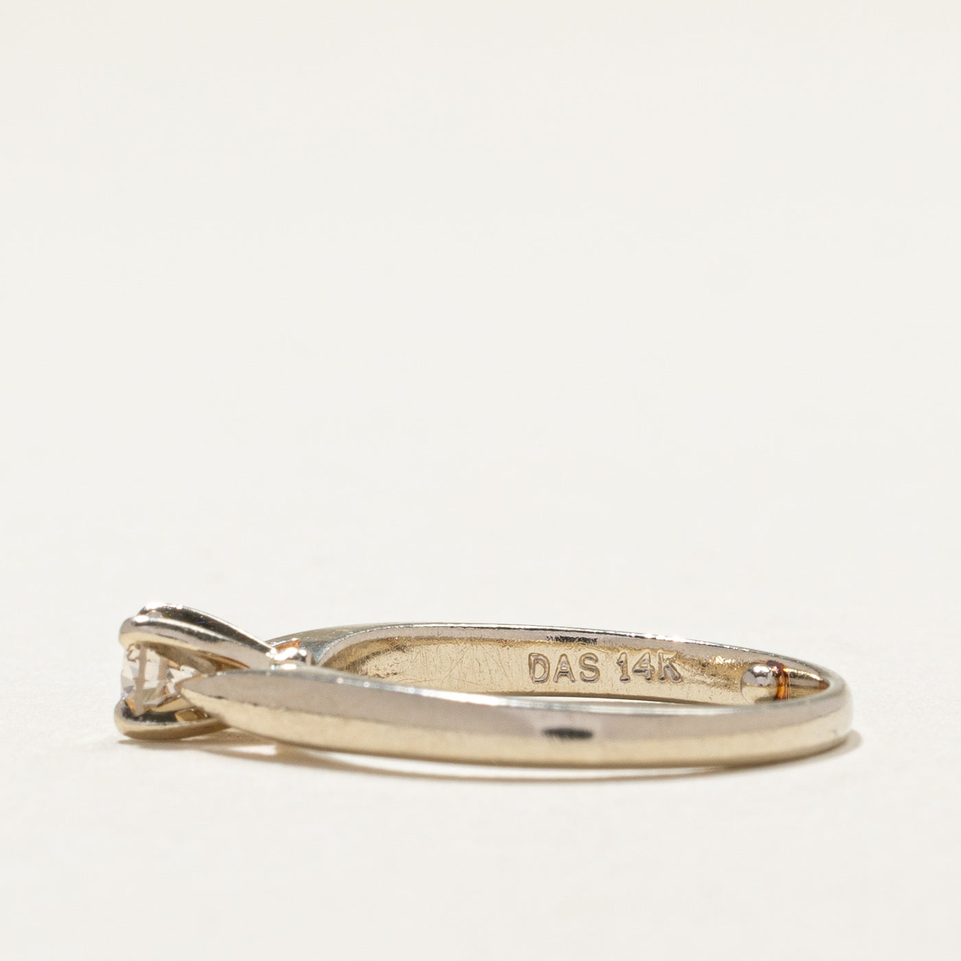 14k Solitaire Diamond Reverse Tapered Ring | 0.21ct | SZ 4.25 |