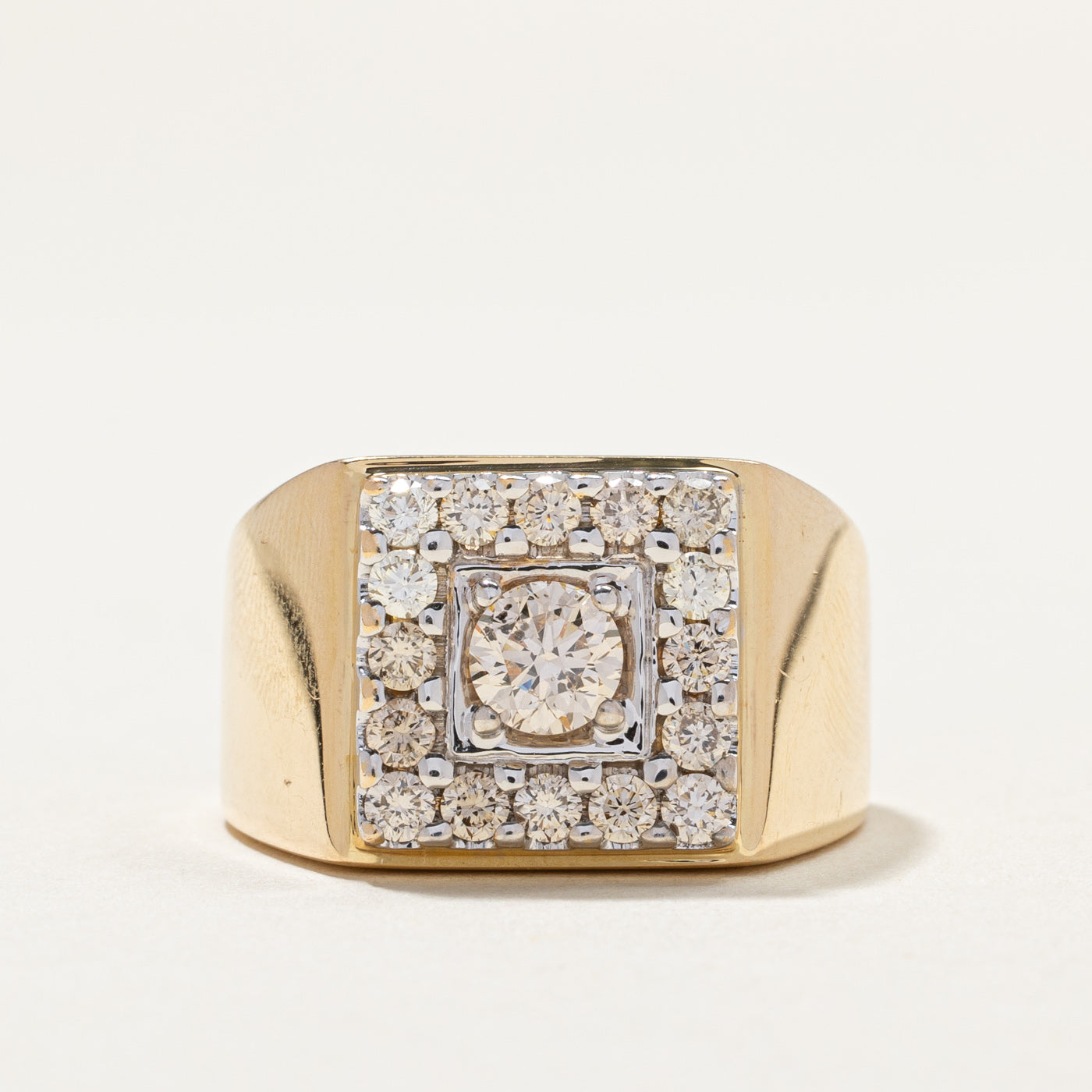 Diamond Cluster Square Shaped Signet Ring | 0.43ct, 0.56ctw | SZ 9 |