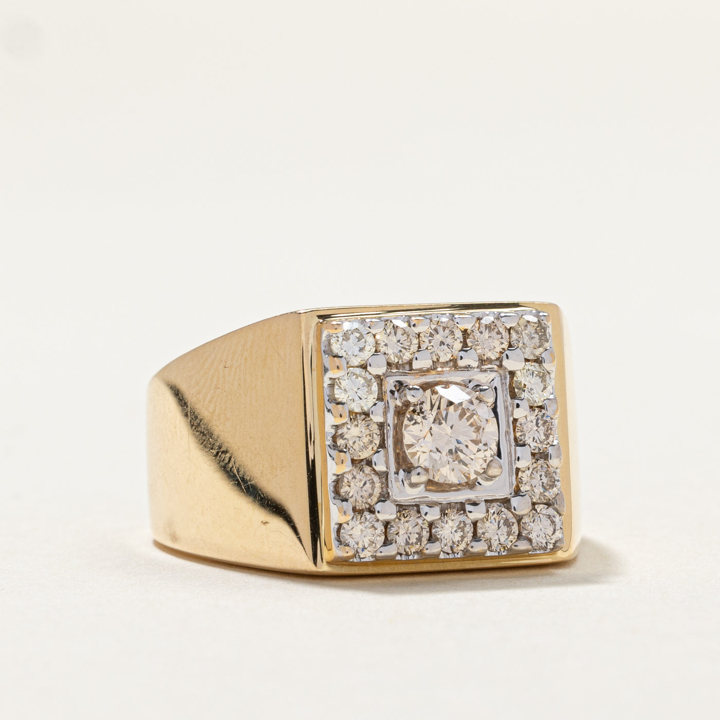 Diamond Cluster Square Shaped Signet Ring | 0.43ct, 0.56ctw | SZ 9 |