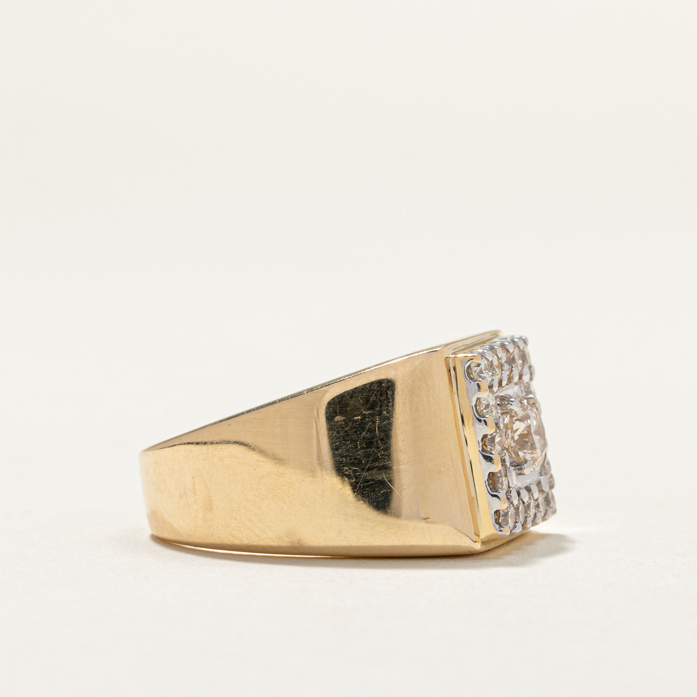 Diamond Cluster Square Shaped Signet Ring | 0.43ct, 0.56ctw | SZ 9 |