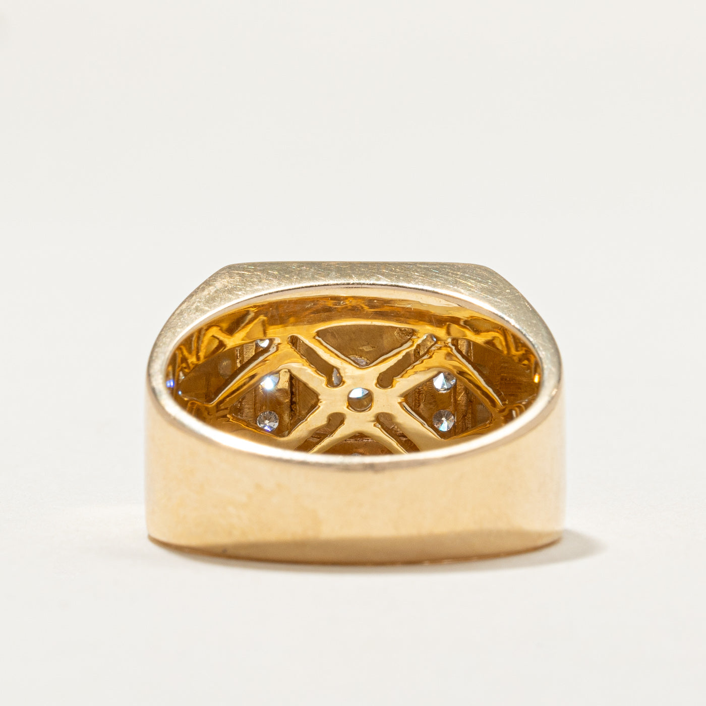 Diamond Cluster Square Shaped Signet Ring | 0.43ct, 0.56ctw | SZ 9 |
