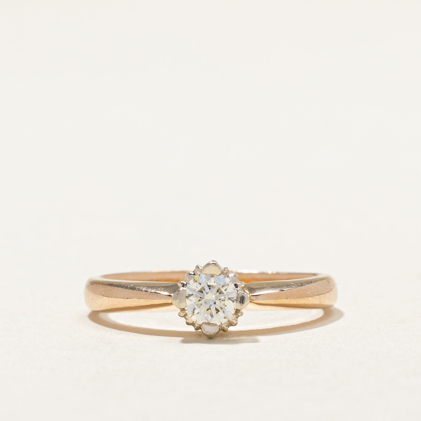 Solitaire Diamond Reverse Tapered Ring | 0.22ct | SZ 5.25 |