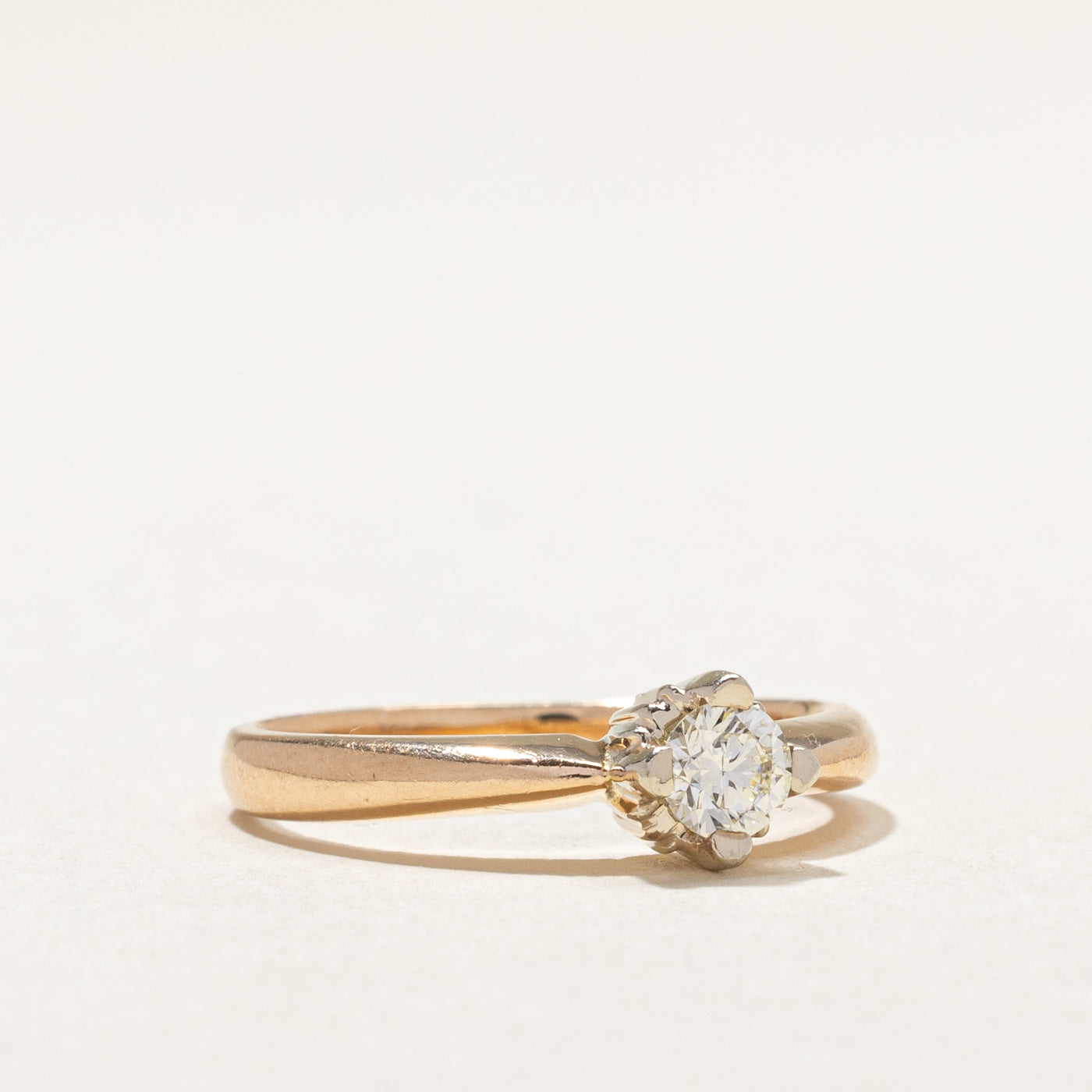 Solitaire Diamond Reverse Tapered Ring | 0.22ct | SZ 5.25 |