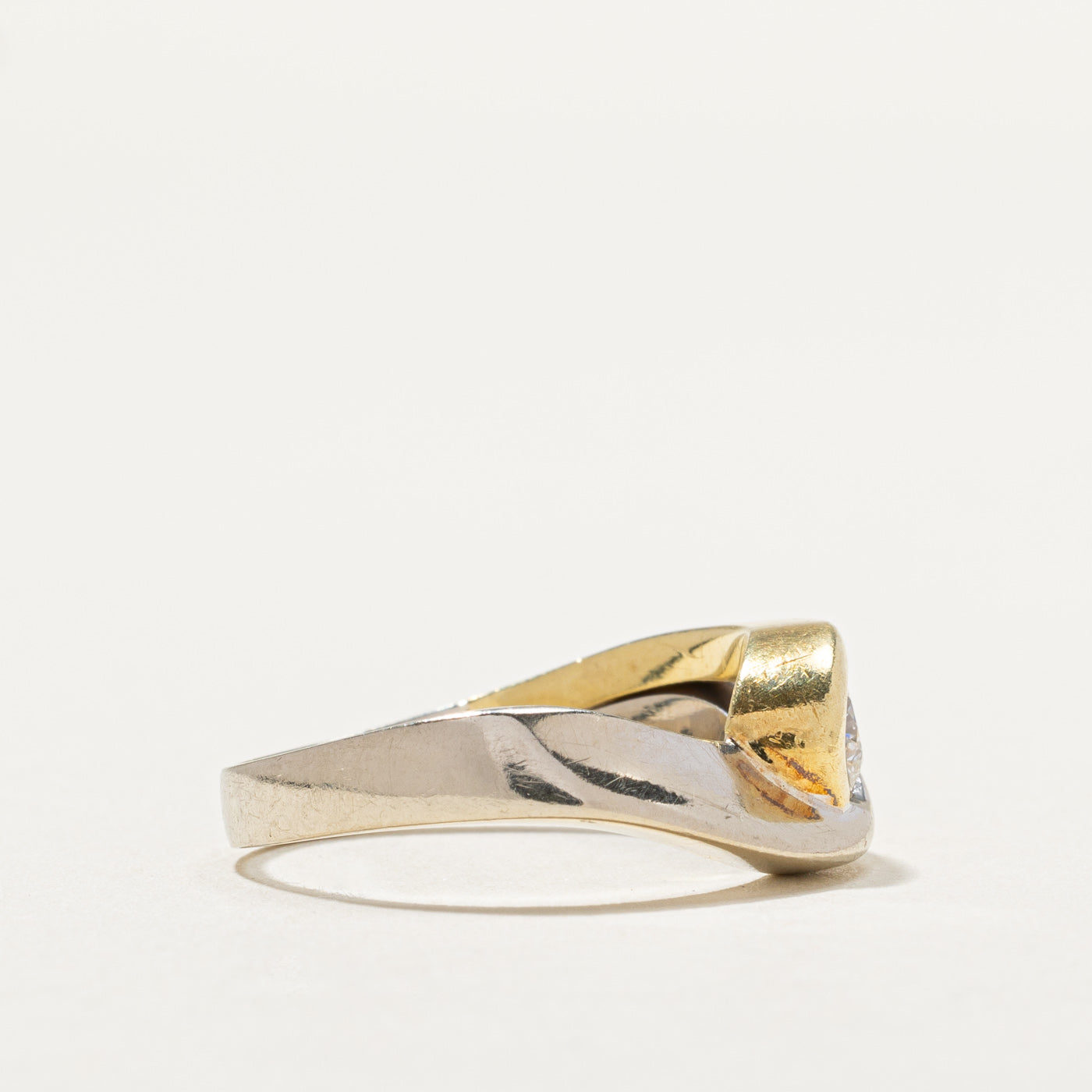 Two Tone Gold Diamond Wave Ring | 0.36ct | SZ 7.5 |
