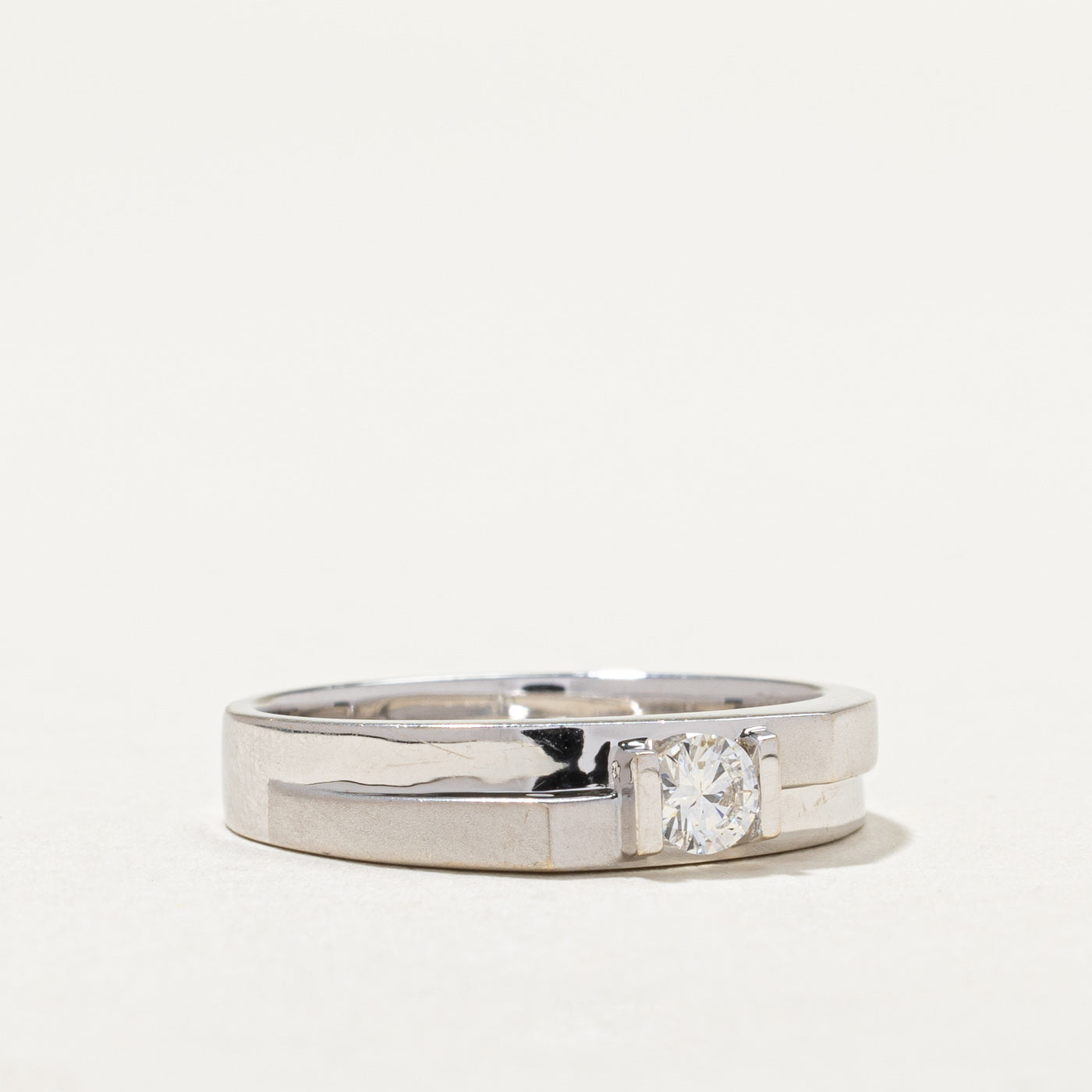 18k White Gold Tension Set Diamond Ring | 0.18ct | SZ 7.75 |