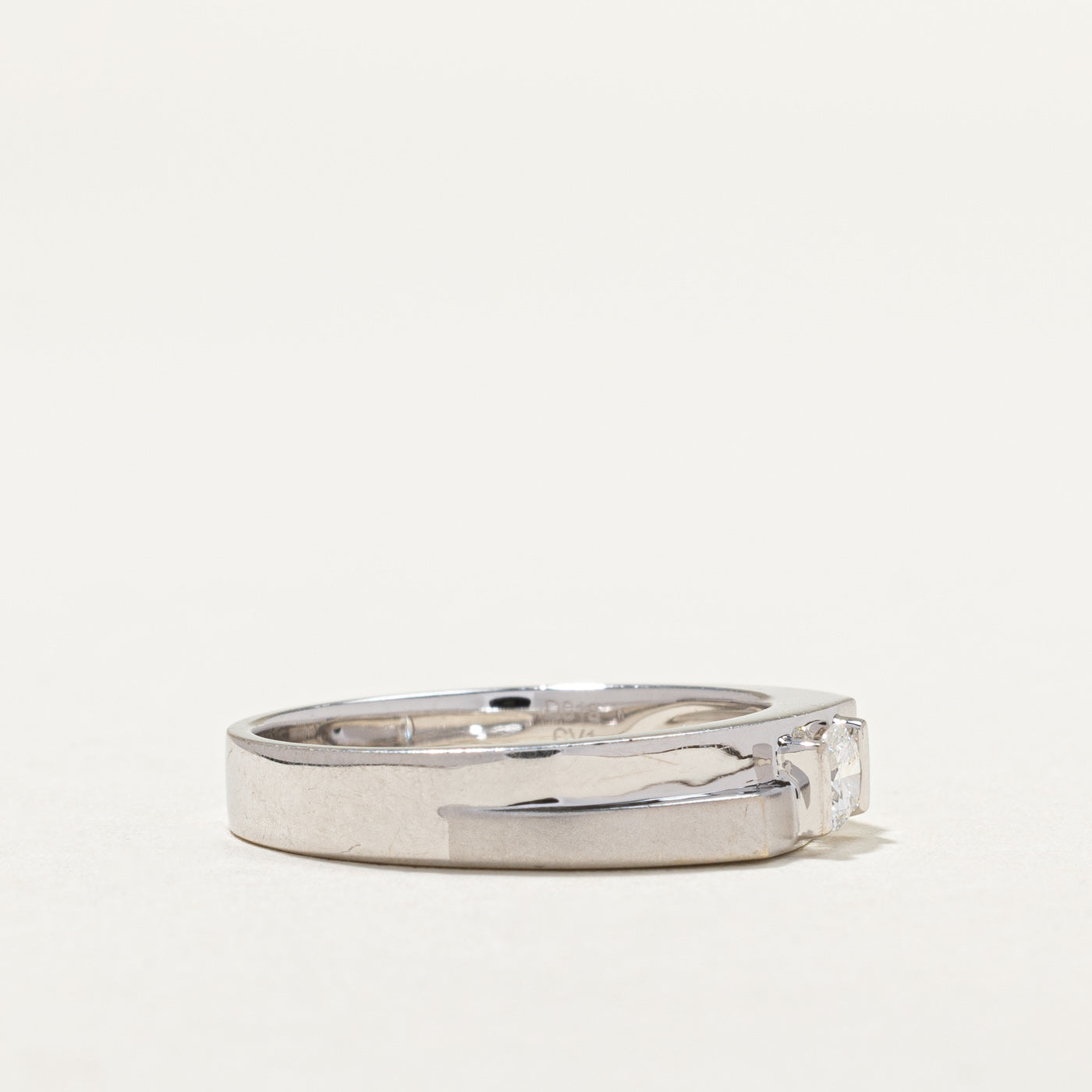 18k White Gold Tension Set Diamond Ring | 0.18ct | SZ 7.75 |