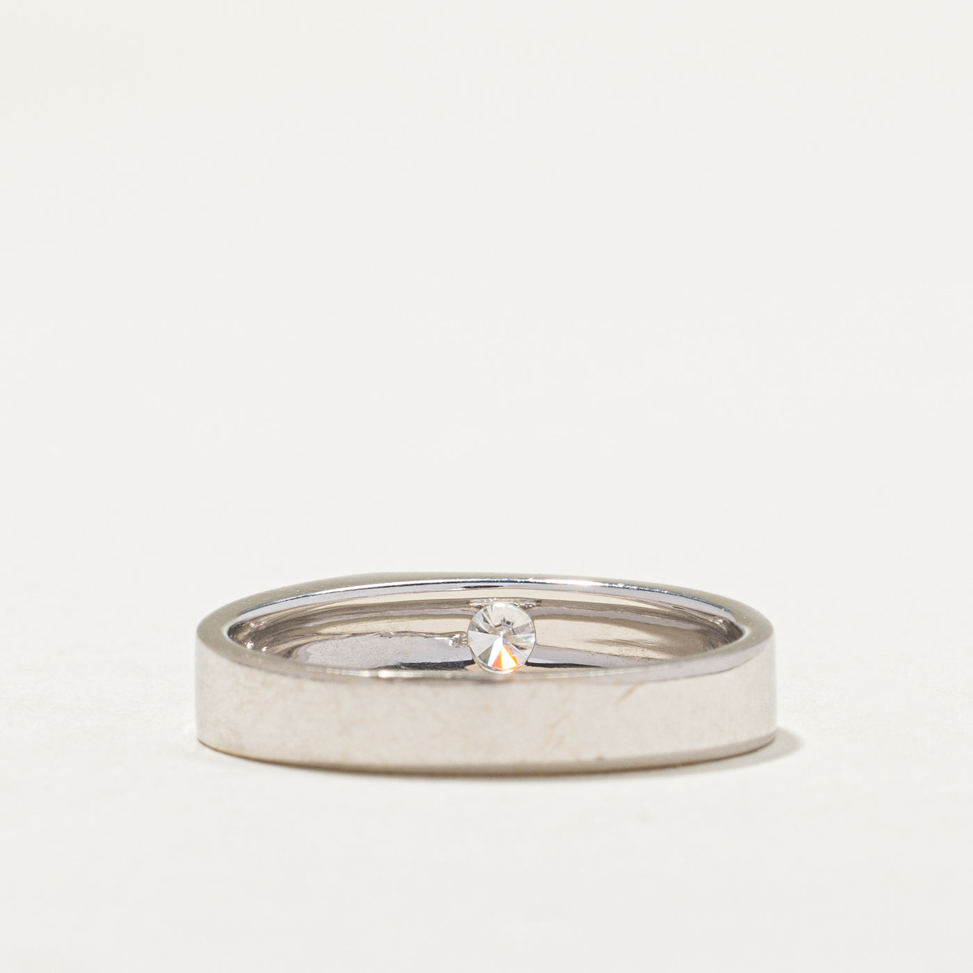 18k White Gold Tension Set Diamond Ring | 0.18ct | SZ 7.75 |