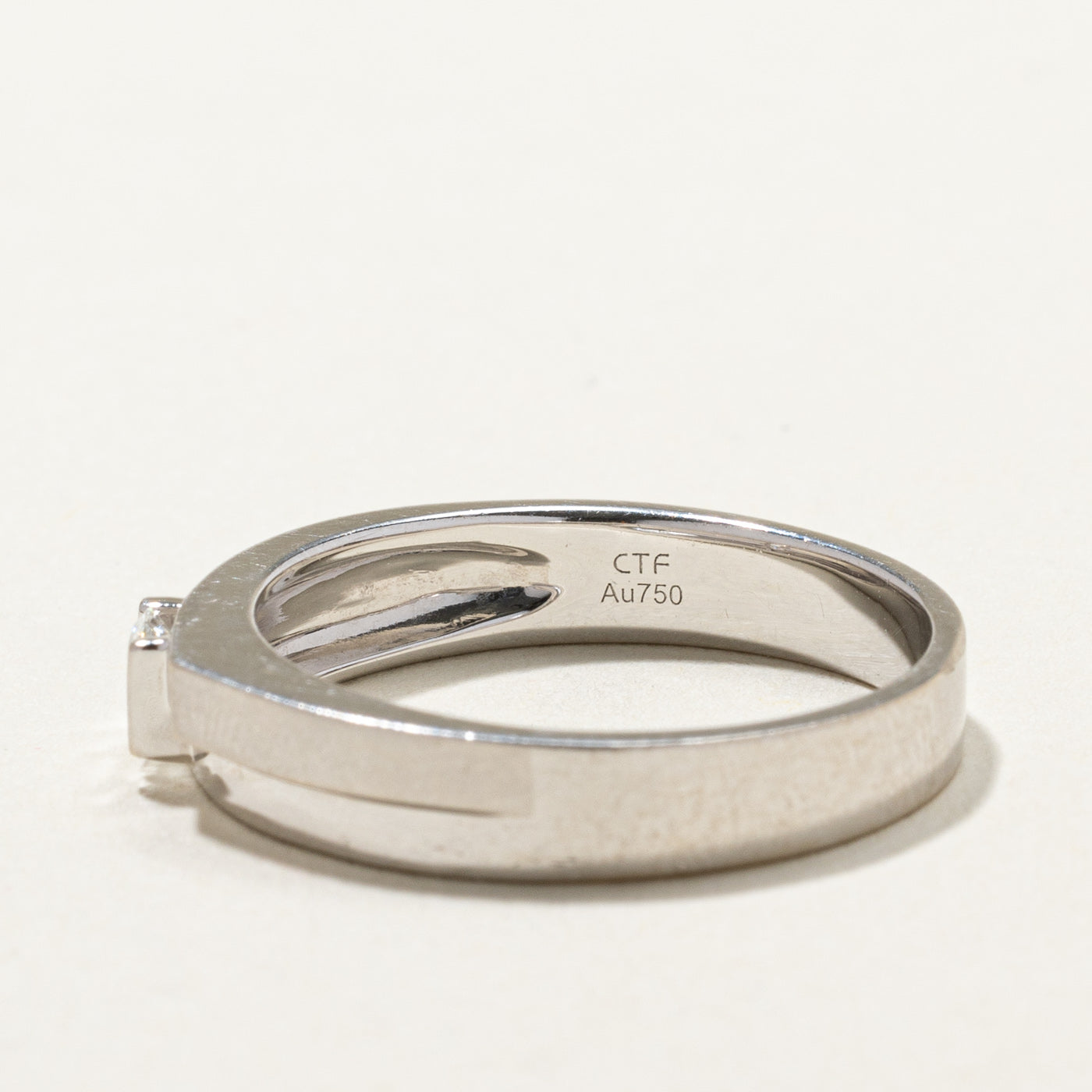 18k White Gold Tension Set Diamond Ring | 0.18ct | SZ 7.75 |